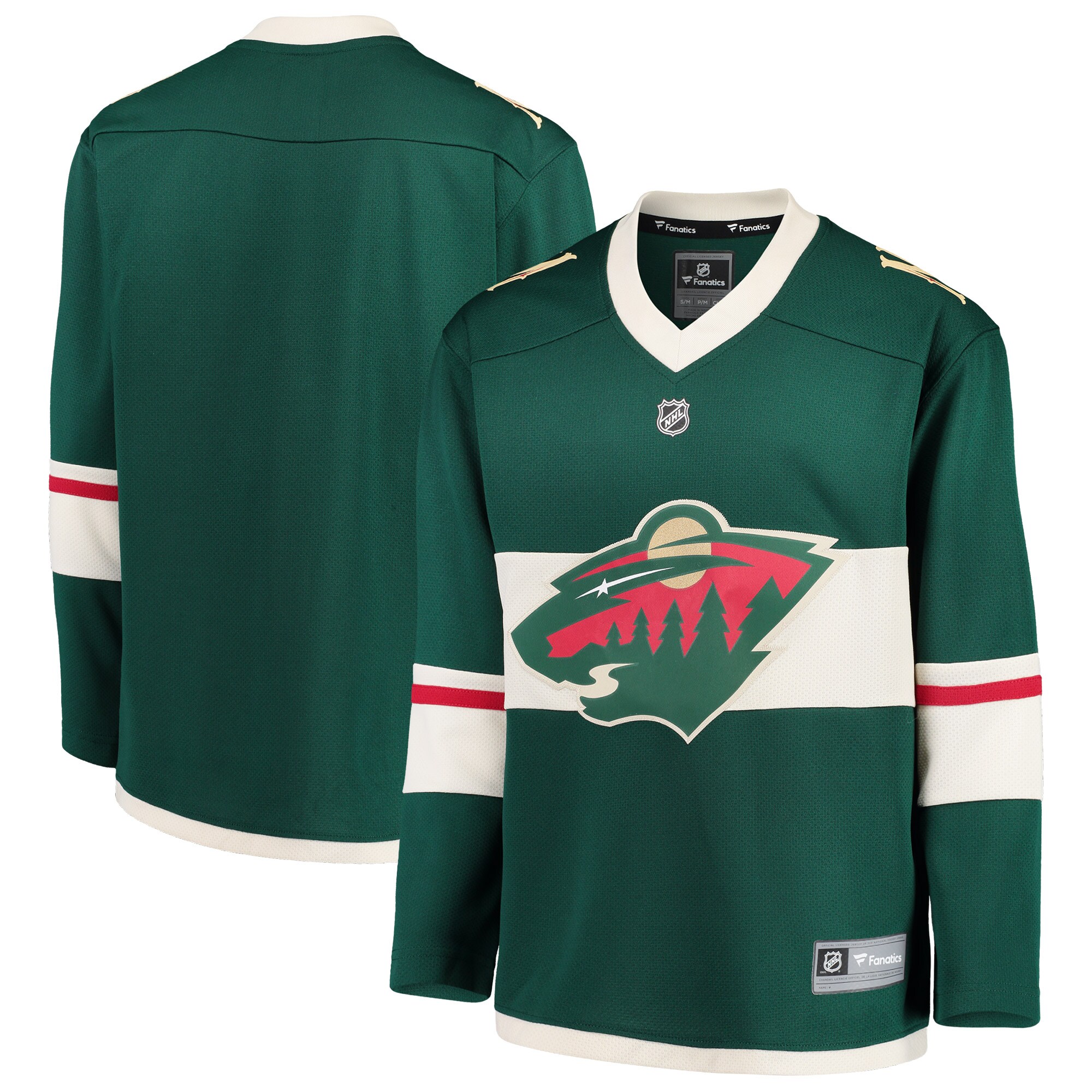 Minnesota Wild Fanatics Youth Home Replica Blank Jersey - Green