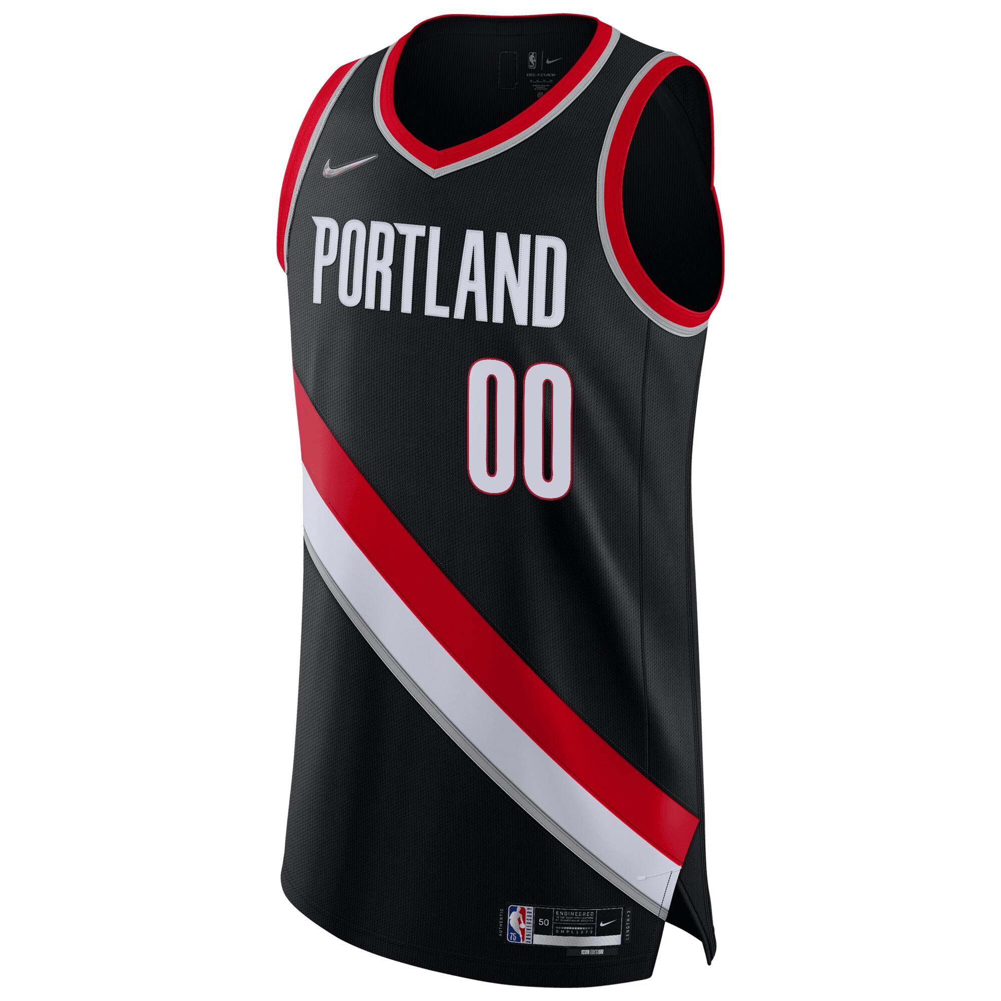 Portland Trail Blazers 2021\/22 Diamond Authentic Custom Jersey - Icon Edition - Black