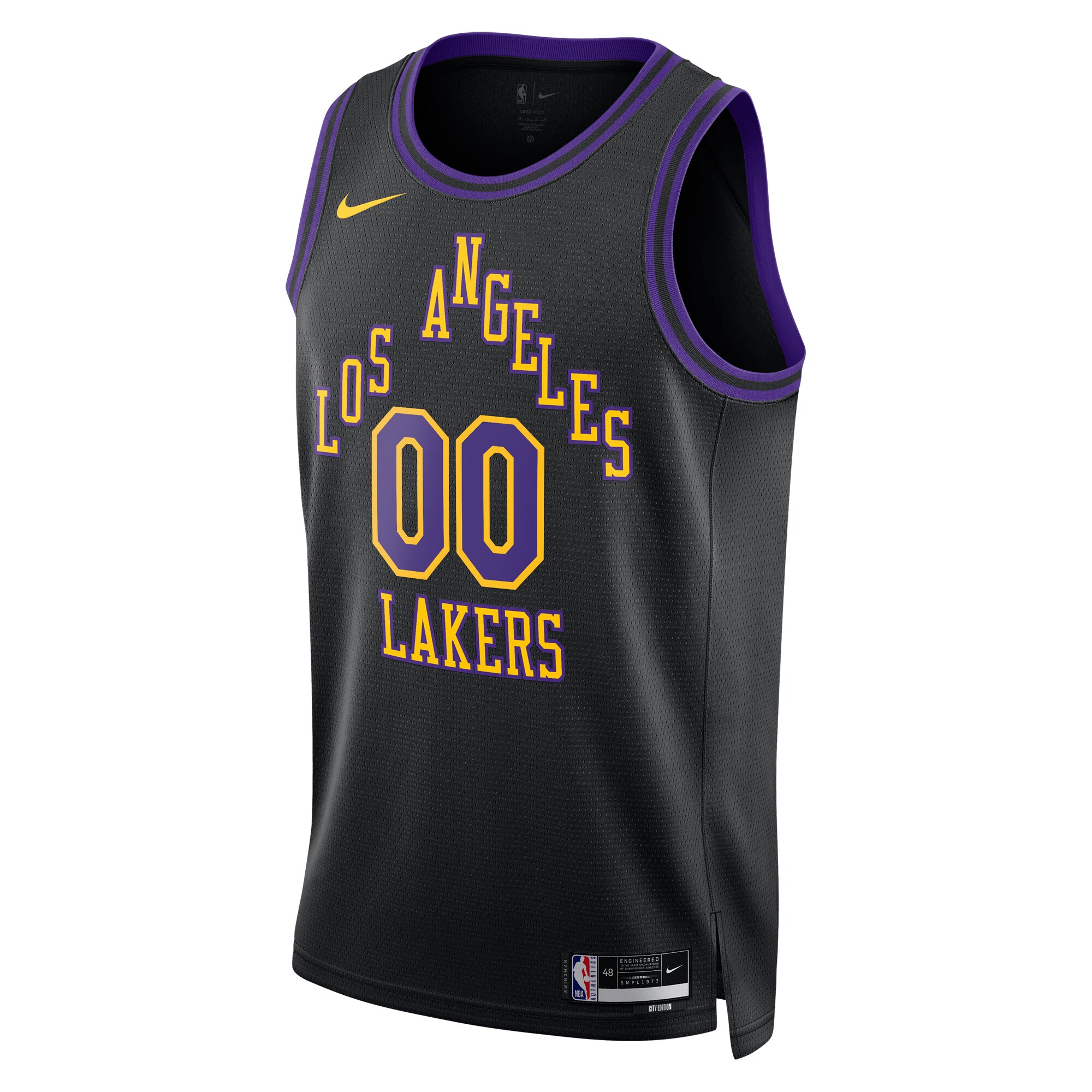 Los Angeles Lakers Unisex 2023\/24 Custom Swingman Jersey - Black - City Edition