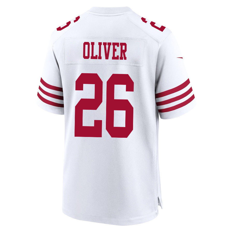 Isaiah Oliver 26 San Francisco 49ers Super Bowl LVIII Patch Game Men Jersey - White