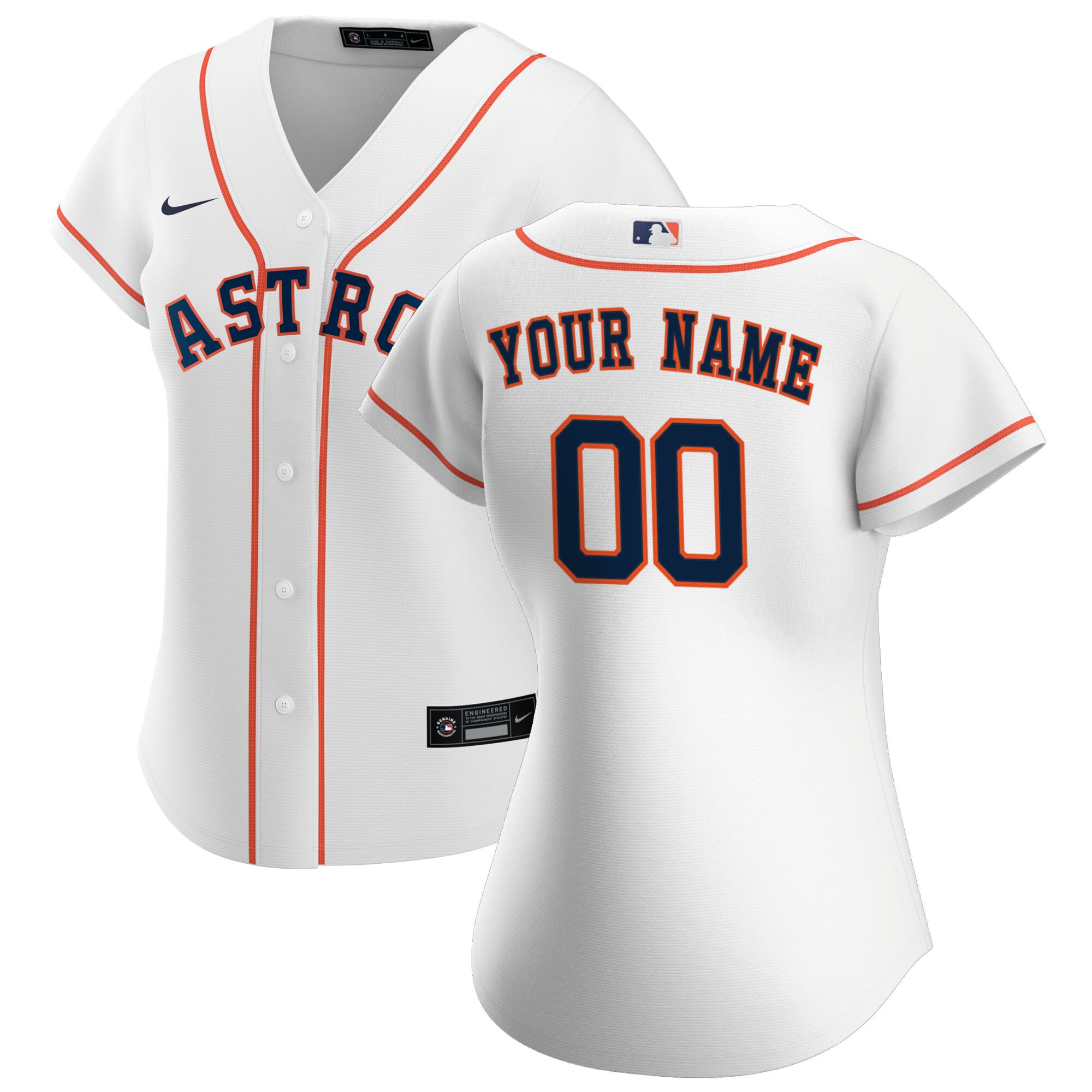 Houston Astros  Women's Home Replica Custom Jersey - White