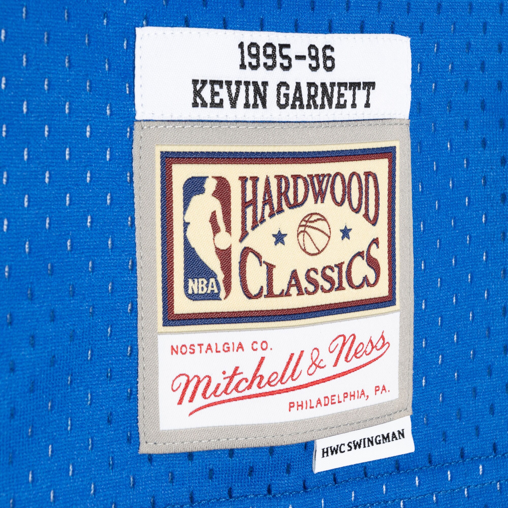 Kevin Garnett Minnesota Timberwolves Mitchell & Ness Hardwood Classics 1995\/96 Split Swingman Jersey - Black\/Blue