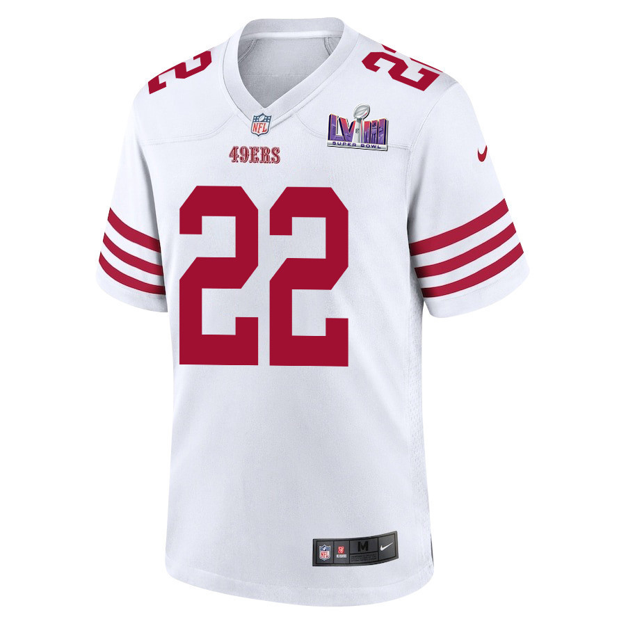 Jeremy McNichols 22 San Francisco 49ers Super Bowl LVIII Patch Game Men Jersey - White