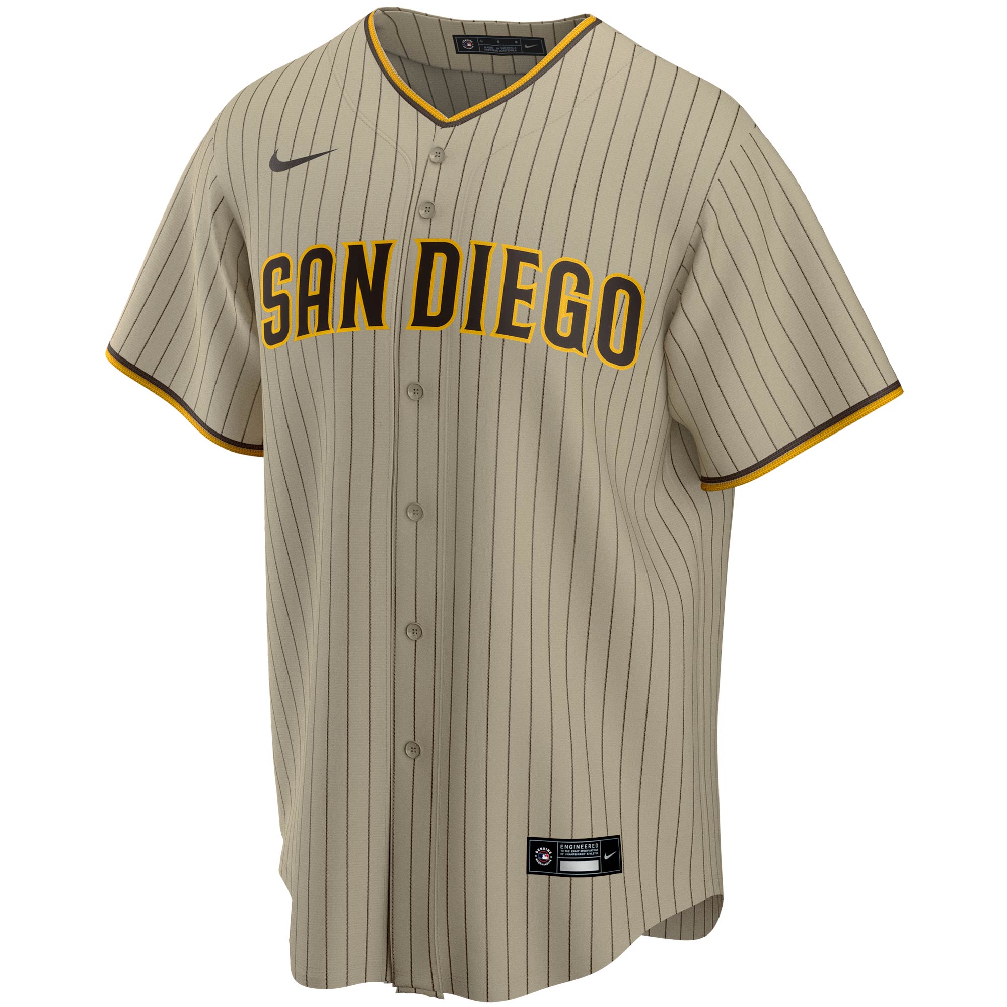 San Diego Padres  Alternate Replica Team Jersey - Tan