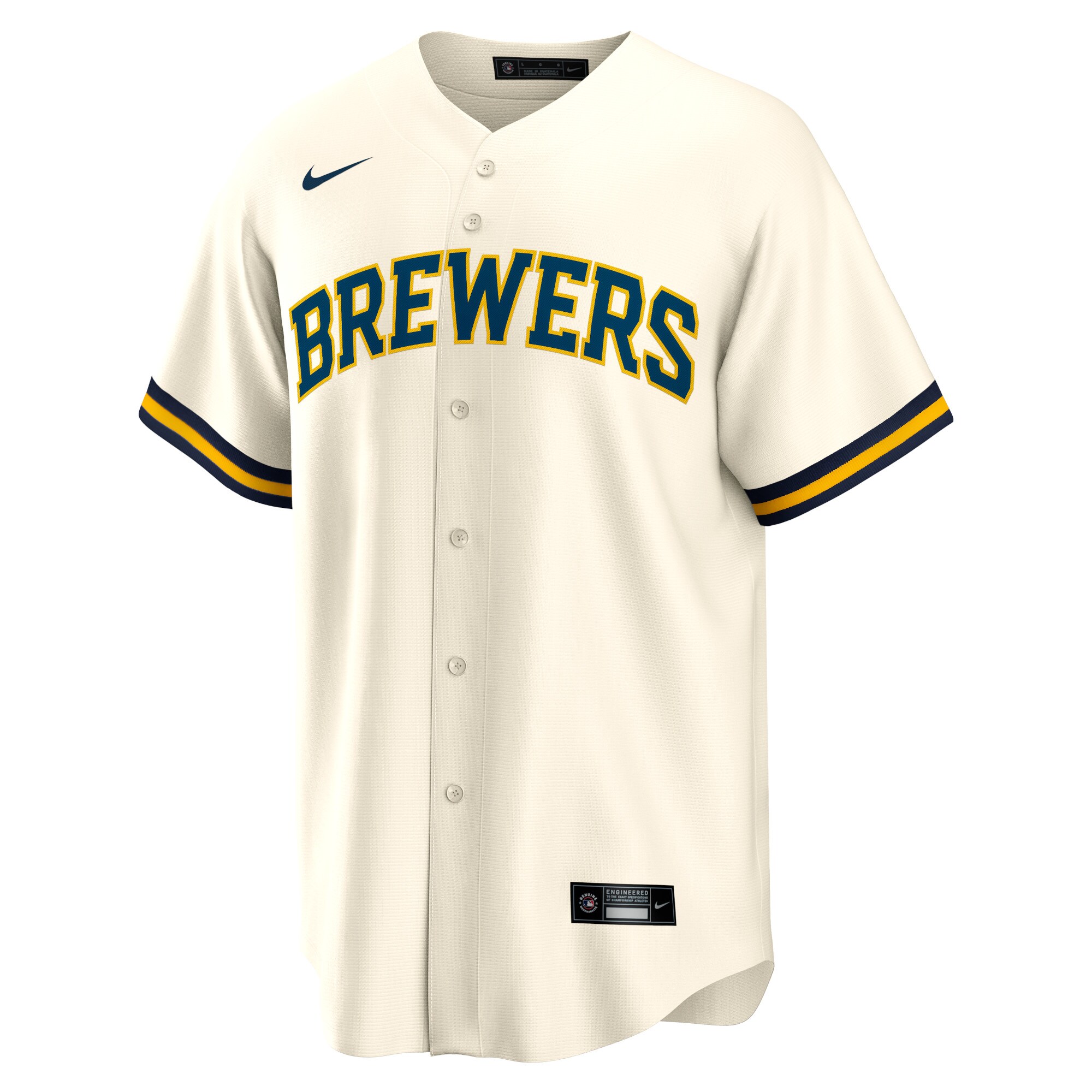 Milwaukee Brewers  Home Replica Team Jersey - Cream
