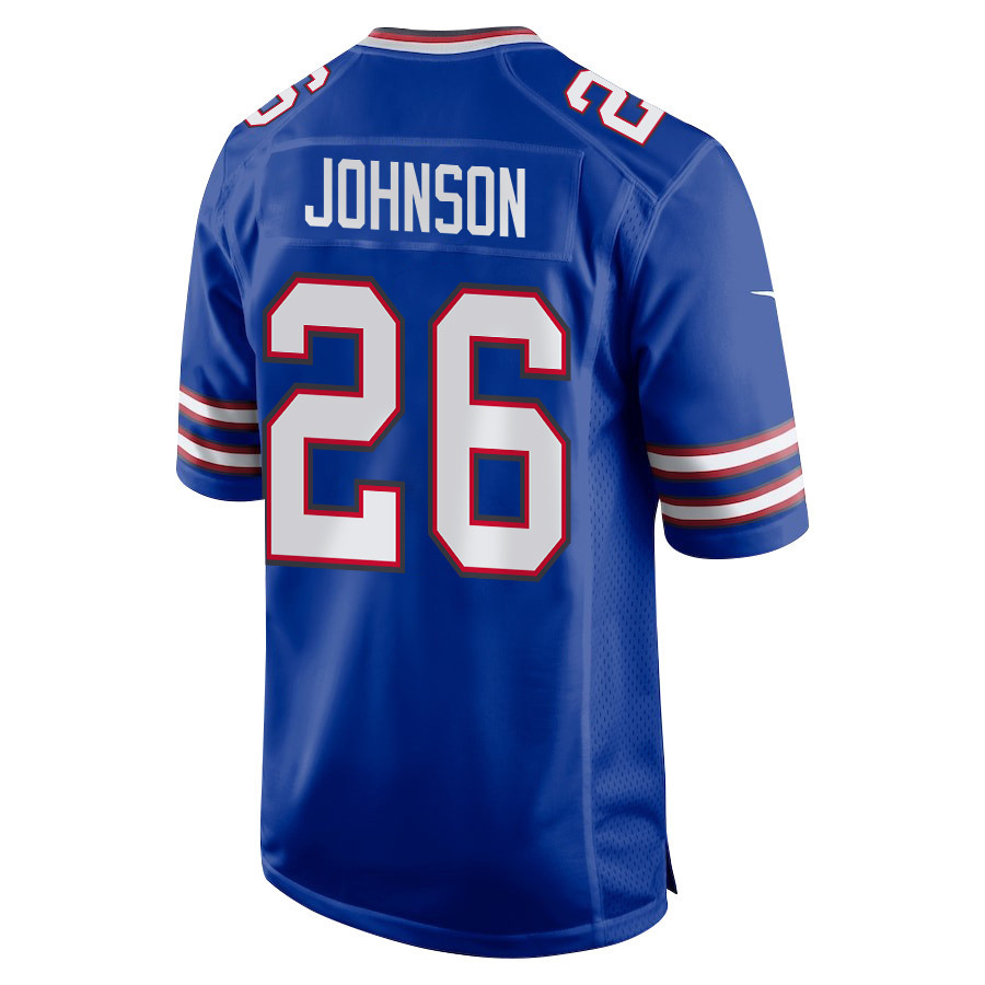 Ty Johnson 26 Buffalo Bills Super Bowl LIX New Orleans Patch Game Men Jersey - Royal
