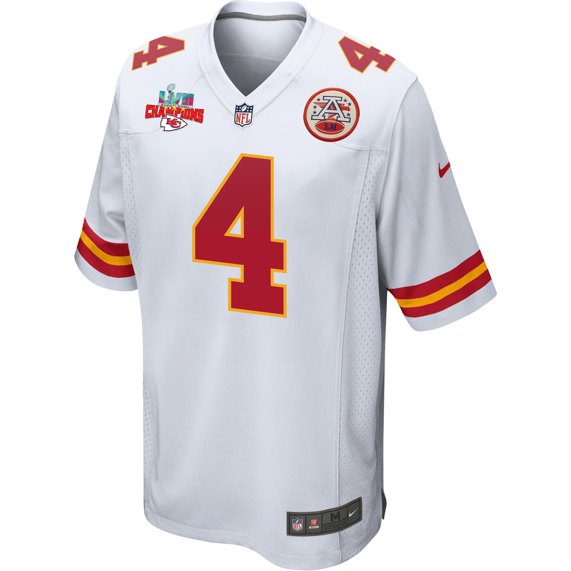 Chad Henne 4 Kansas City Chiefs Super Bowl LVII Champions 3 Stars Men Game Jersey - White