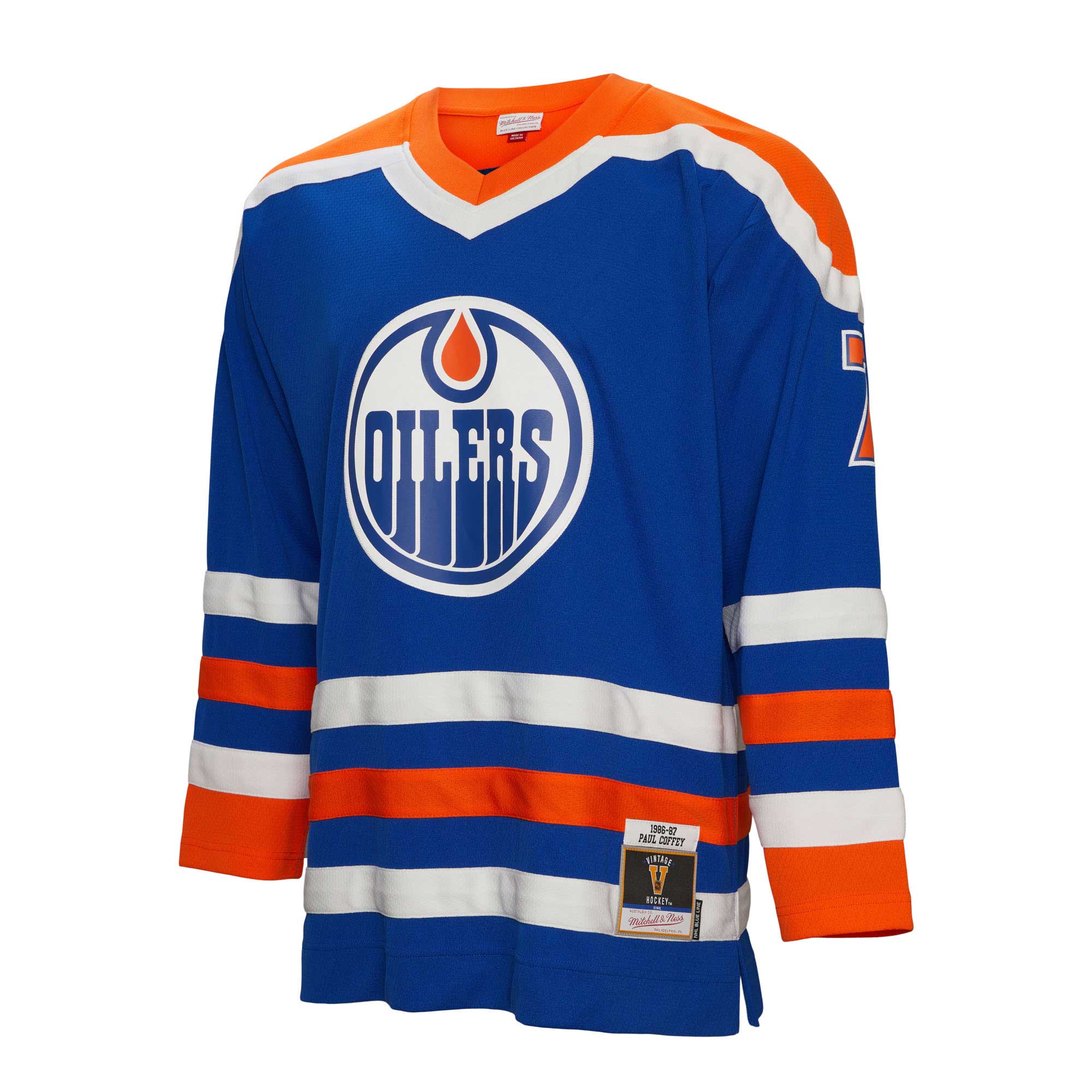 Paul Coffey Edmonton Oilers Mitchell & Ness 1986\/87 Blue Line Player Jersey - Royal