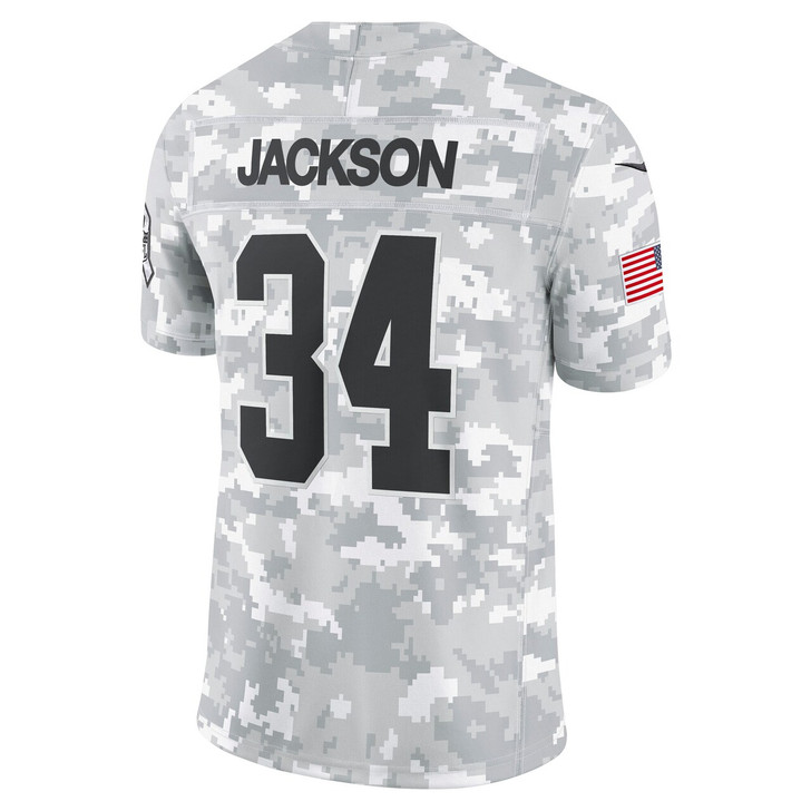 Bo Jackson Las Vegas Raiders 2024 Salute to Service Retired Player Limited Jersey - Arctic Camo