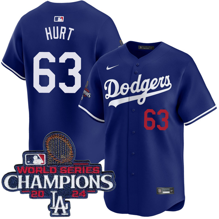 Kyle Hurt Los Angeles Dodgers Alternate Royal Limited World Series Champions Jersey