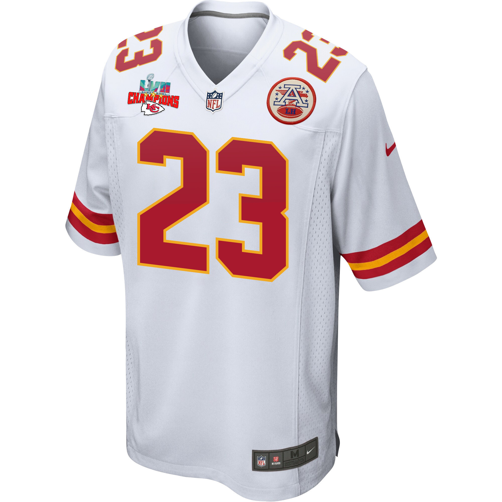 Joshua Williams 23 Kansas City Chiefs Super Bowl LVII Champions 3 Stars Men Game Jersey - White