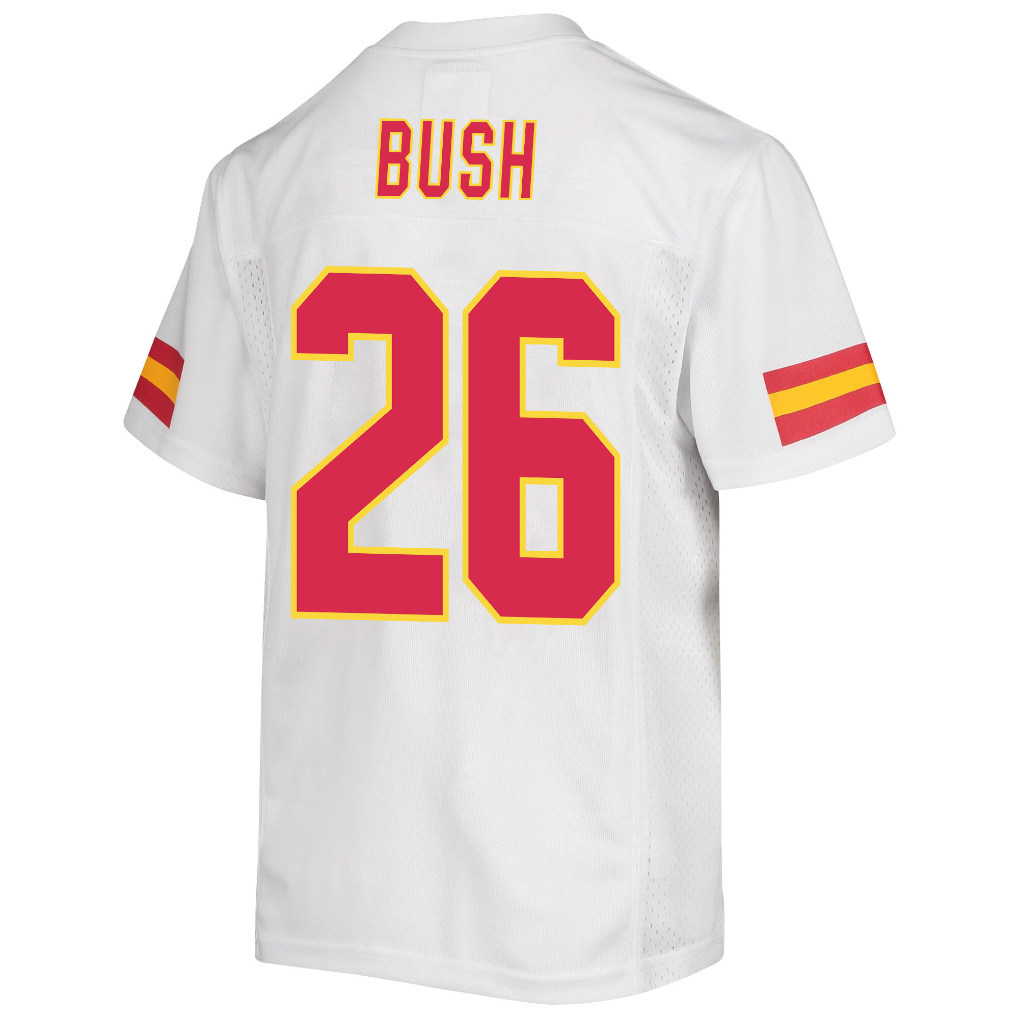 Deon Bush 26 Kansas City Chiefs Super Bowl LVII Champions 3 Stars Youth Game Jersey - White