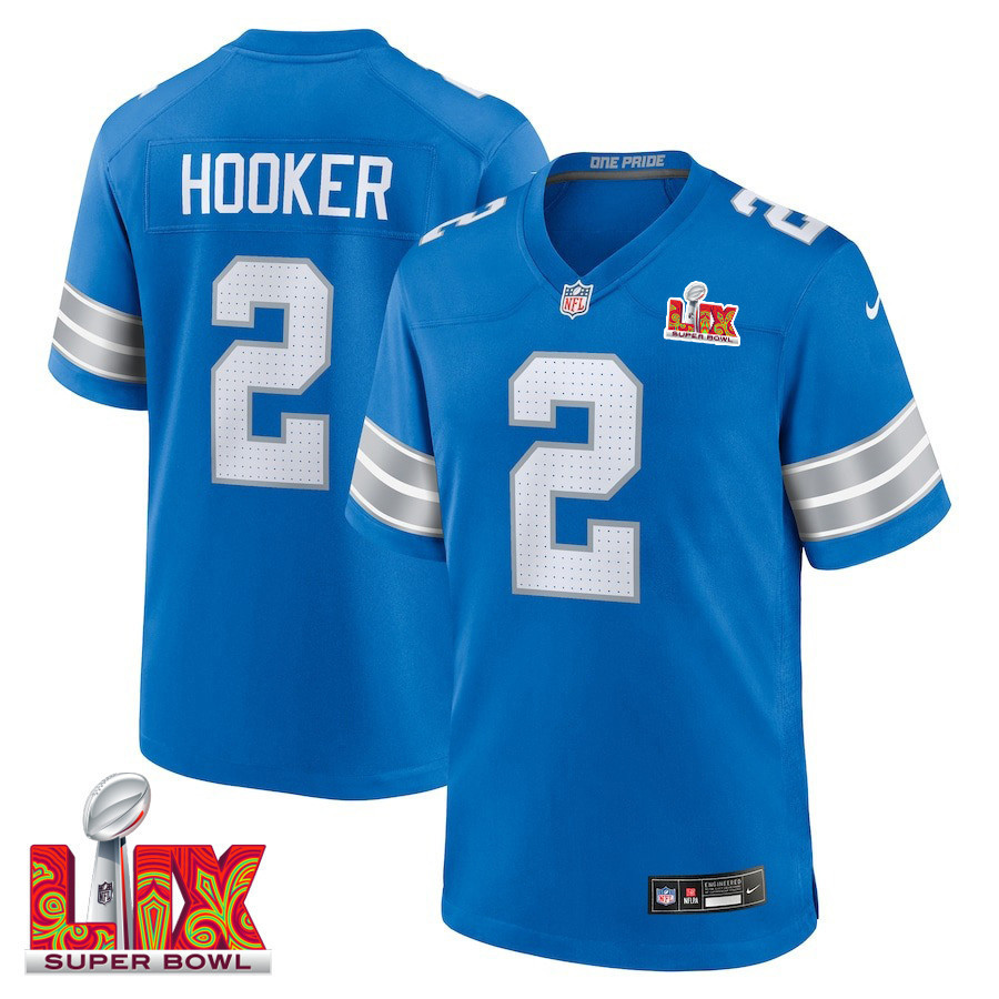 Hendon Hooker #2 Detroit Lions Super Bowl LIX Jersey - Men's - Blue