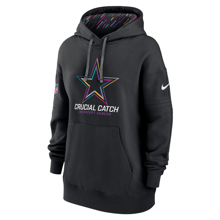 Dallas Cowboys Women's 2024 Crucial Catch Club Pullover Hoodie - Black