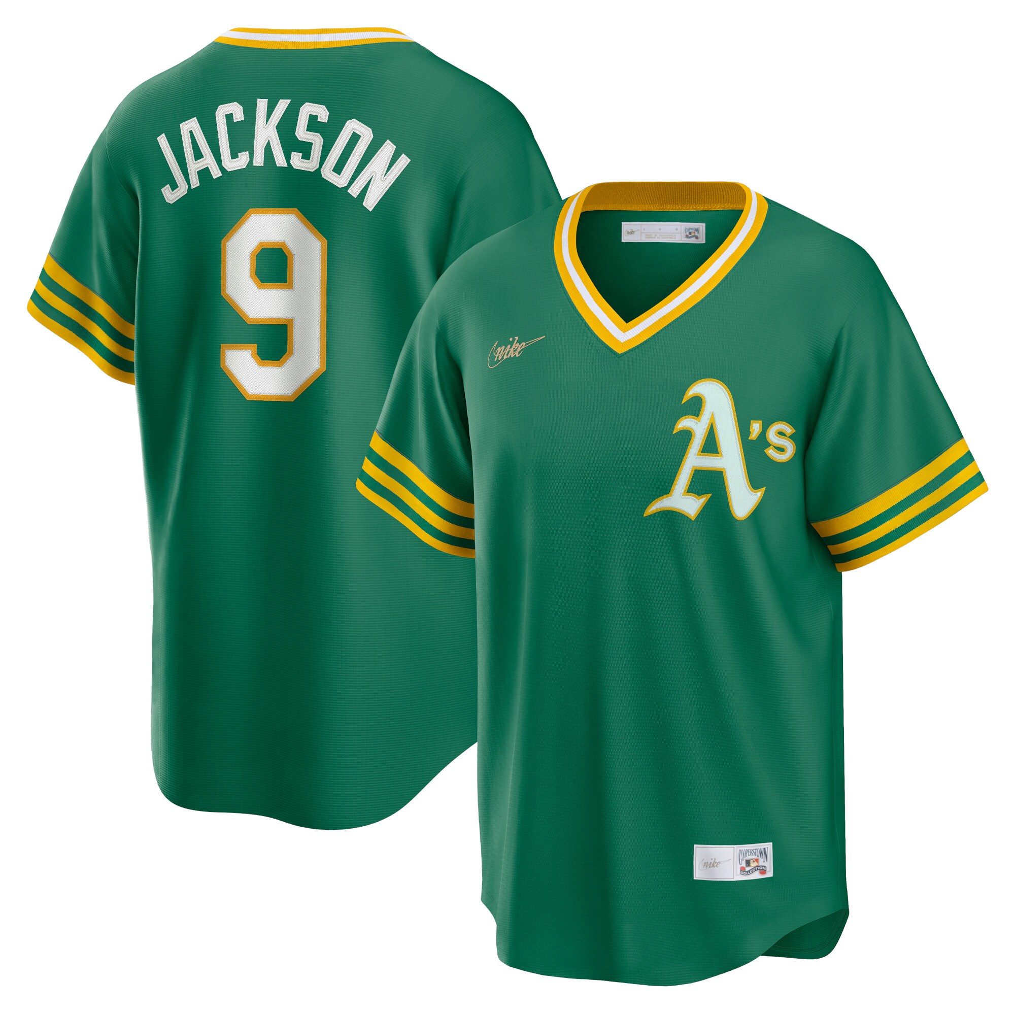 Reggie Jackson Oakland Athletics Road Cooperstown Collection Player Jersey - Kelly Green