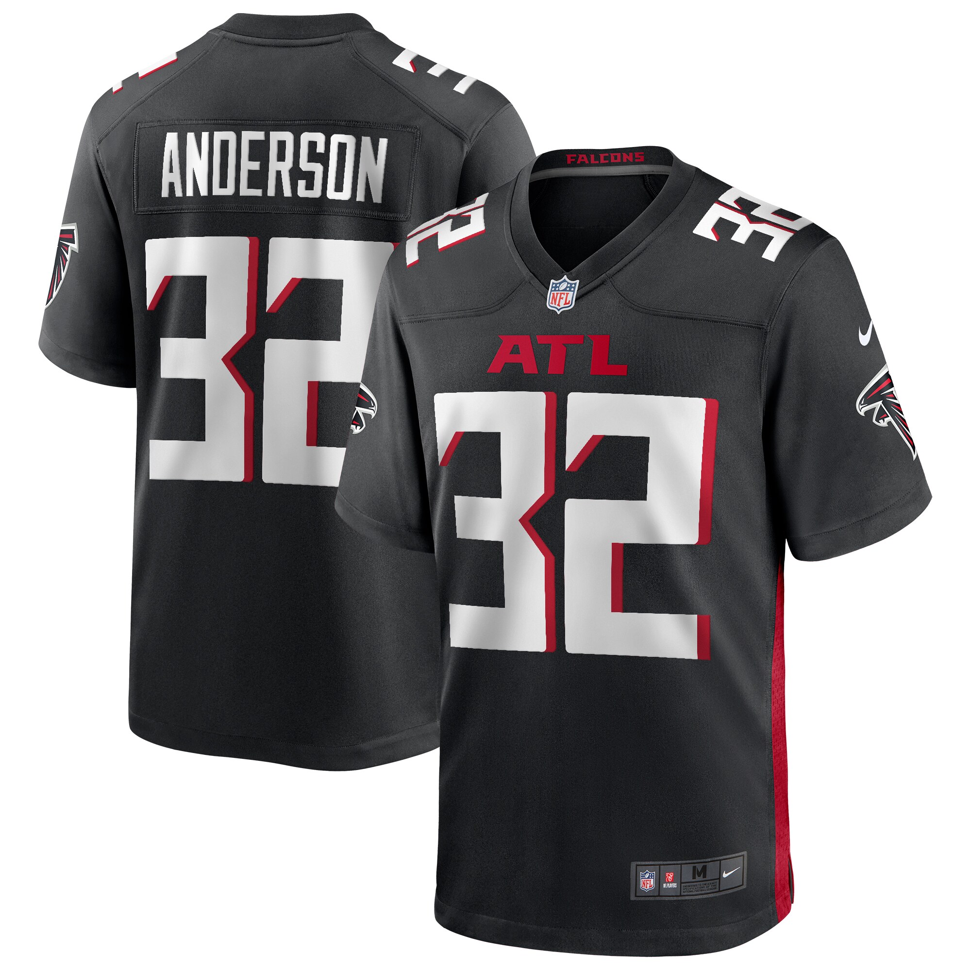 Jamal Anderson Atlanta Falcons  Game Retired Player Jersey - Black