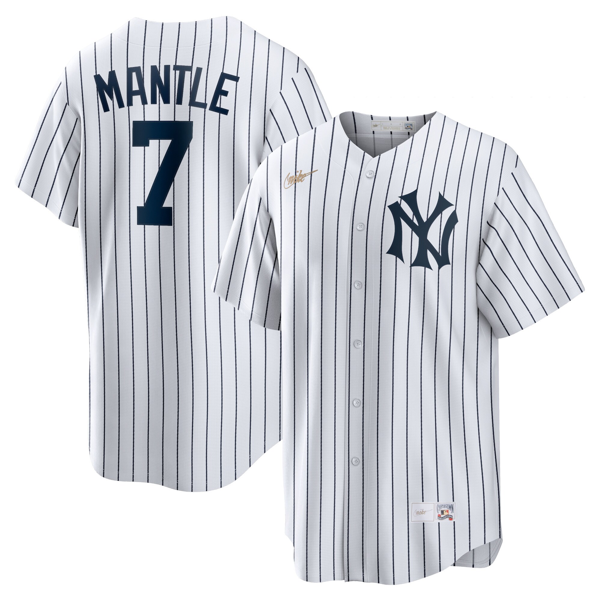 Mickey Mantle New York Yankees Home Cooperstown Collection Player Jersey - White