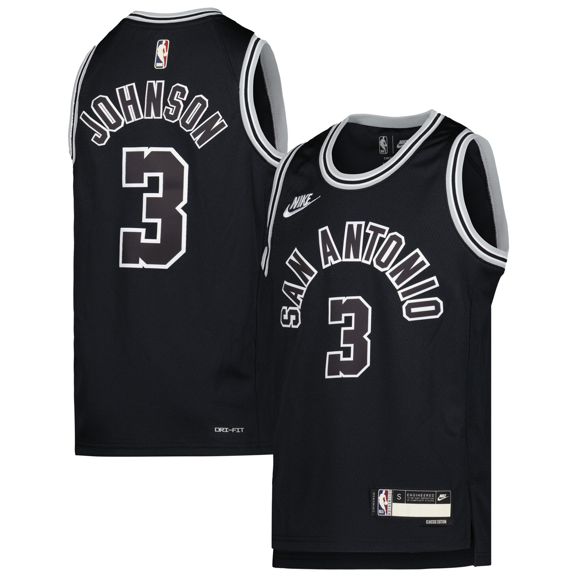 Keldon Johnson San Antonio Spurs Youth 2022\/23 Swingman Jersey - Classic Edition - Black