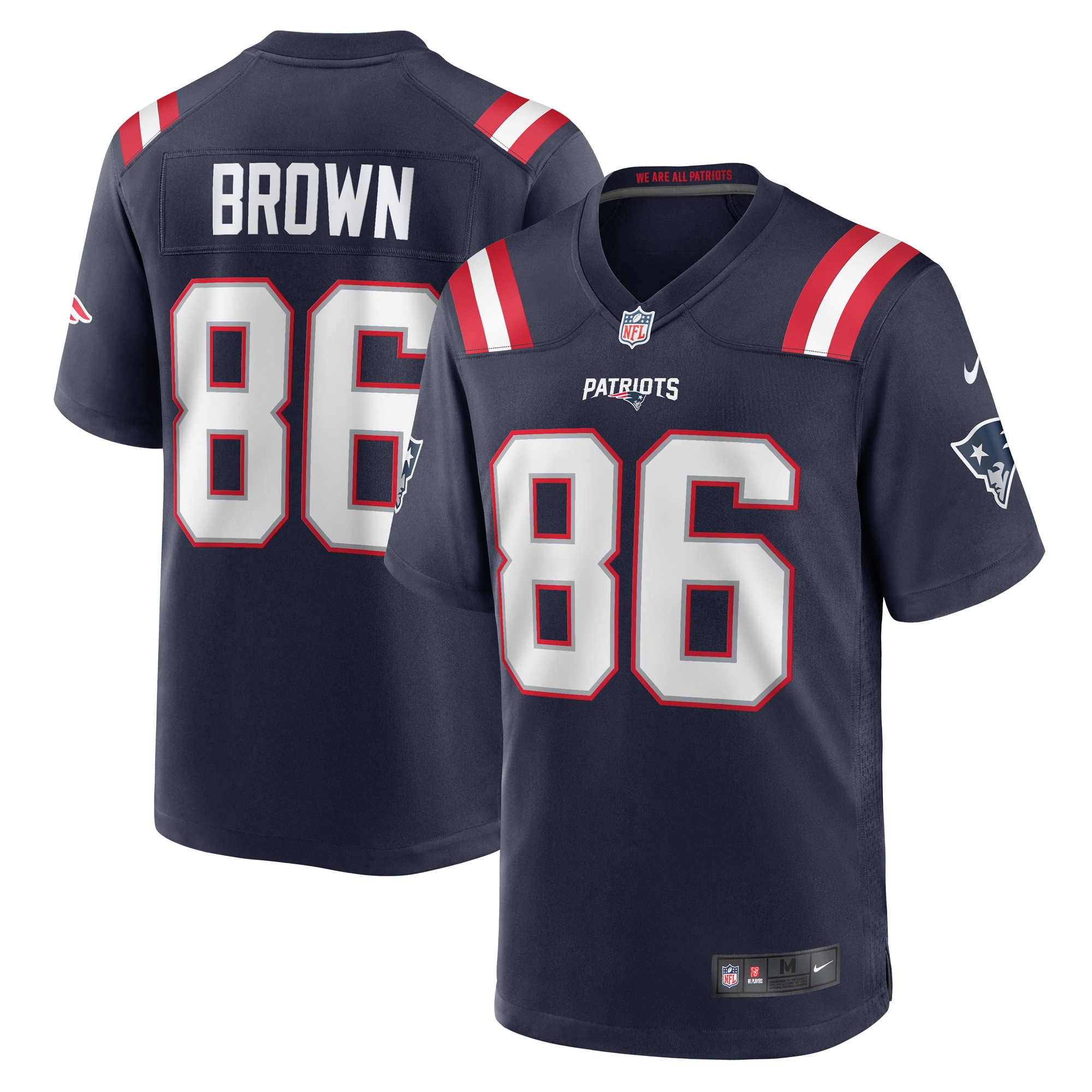 Pharaoh Brown New England Patriots  Team Game Jersey -  Navy