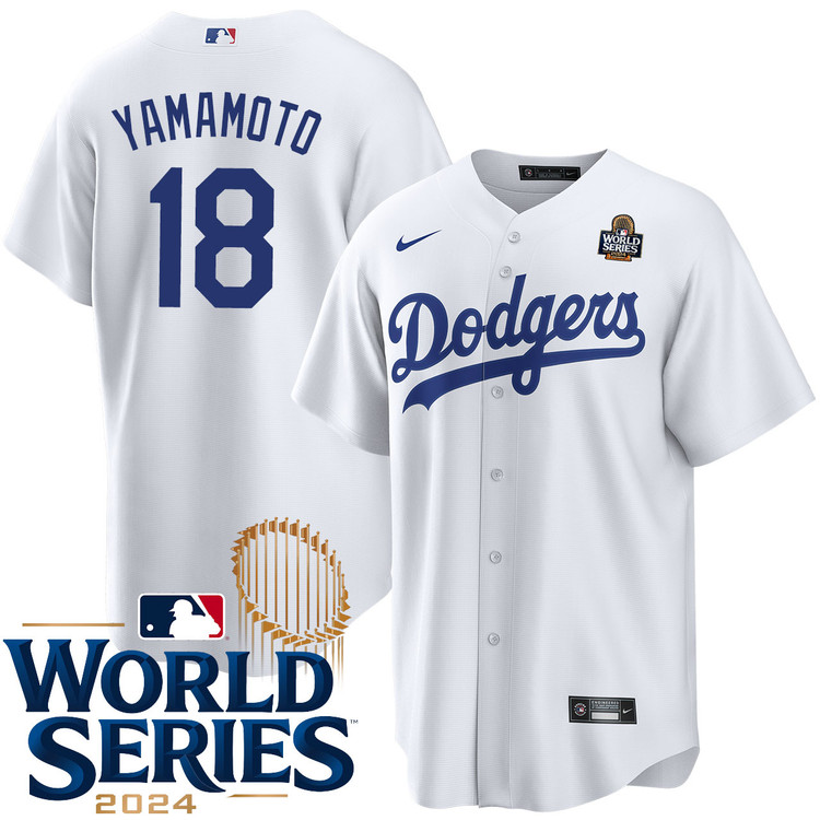 Yoshinobu Yamamoto Los Angeles Dodgers Home World Series Jersey