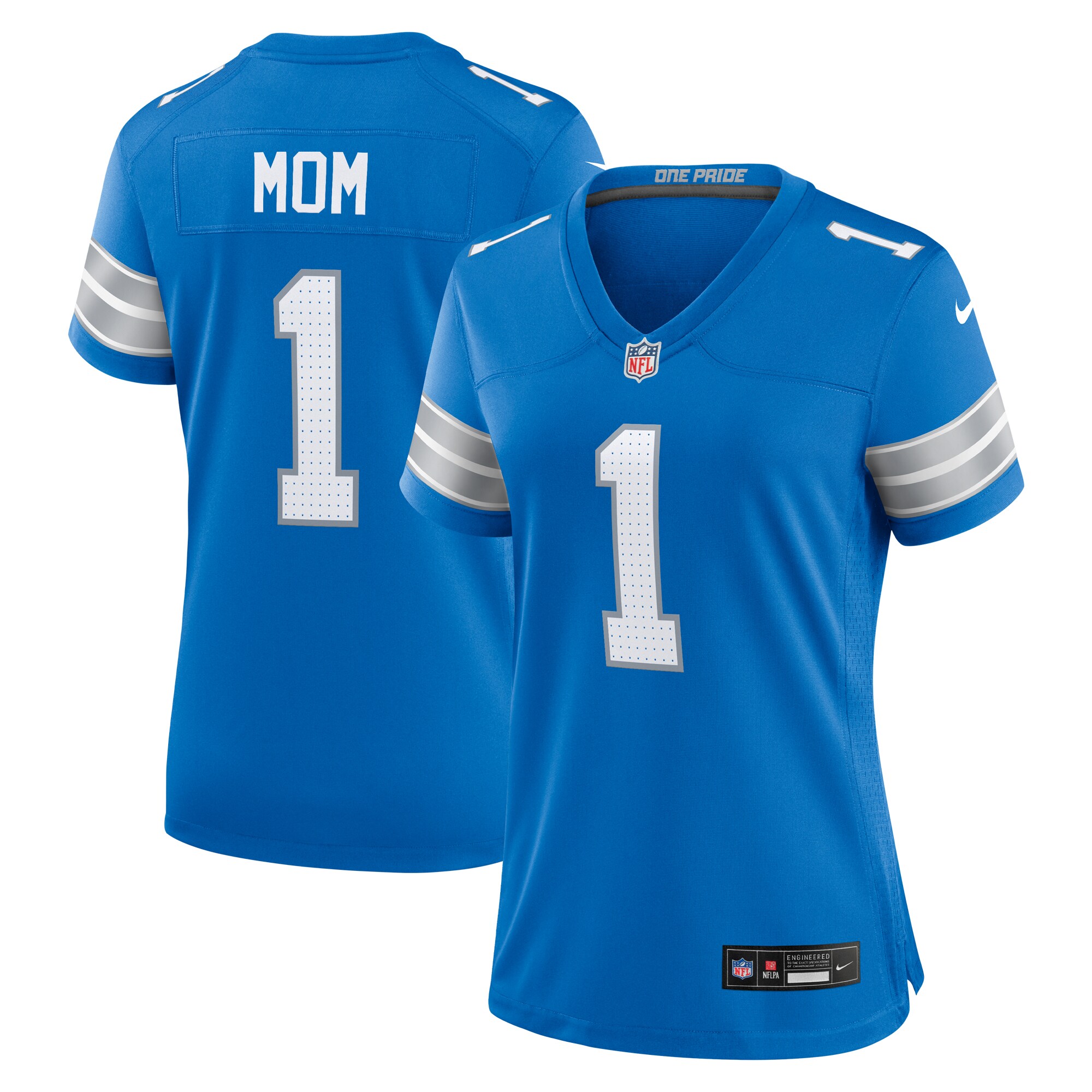 Number 1 Mom Detroit Lions  Game Jersey - Blue