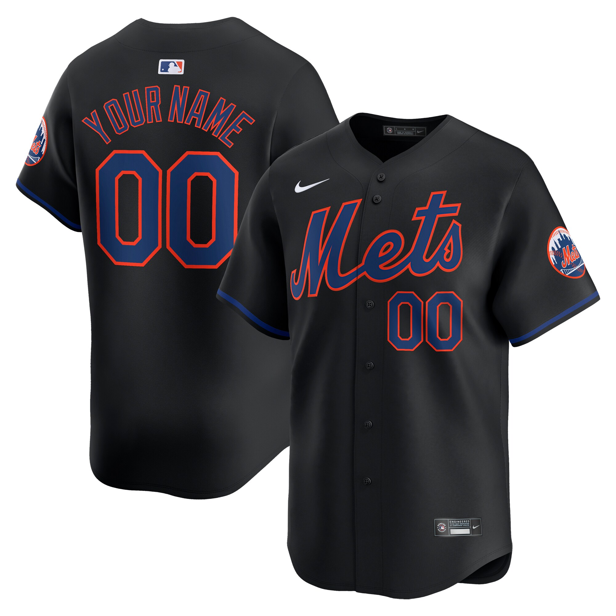 New York Mets   Alternate Limited Custom Jersey Black