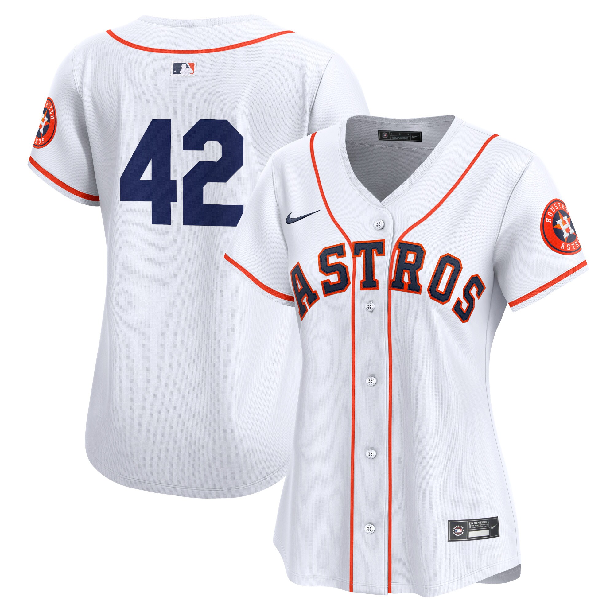 Houston Astros Women's 2024 Jackie Robinson Day Home Limited Jersey White