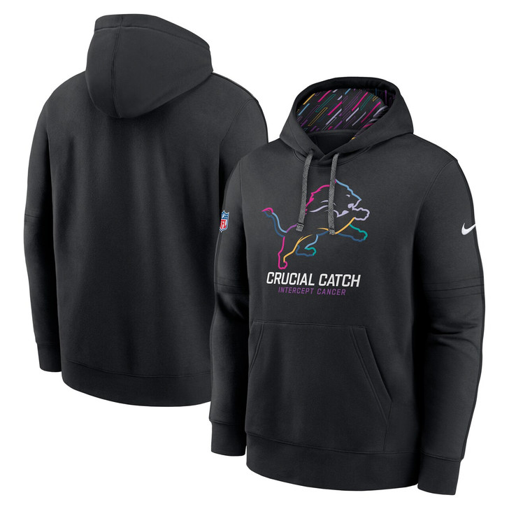 Detroit Lions 2024 Crucial Catch Club Pullover Hoodie - Black