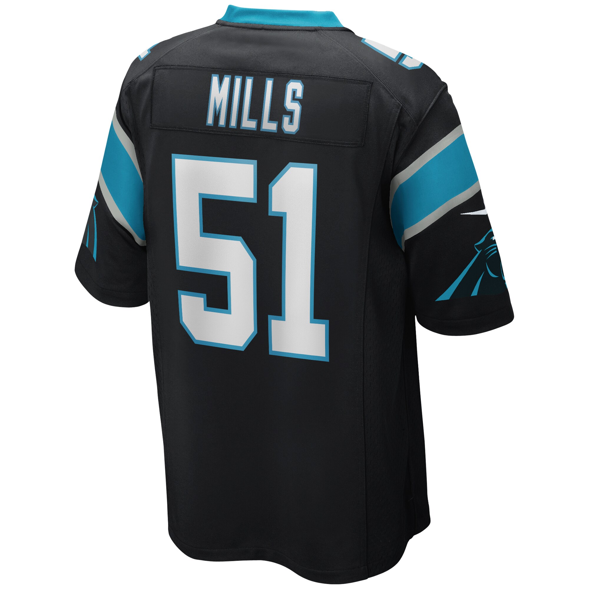 Sam Mills Carolina Panthers  Game Retired Player Jersey - Black