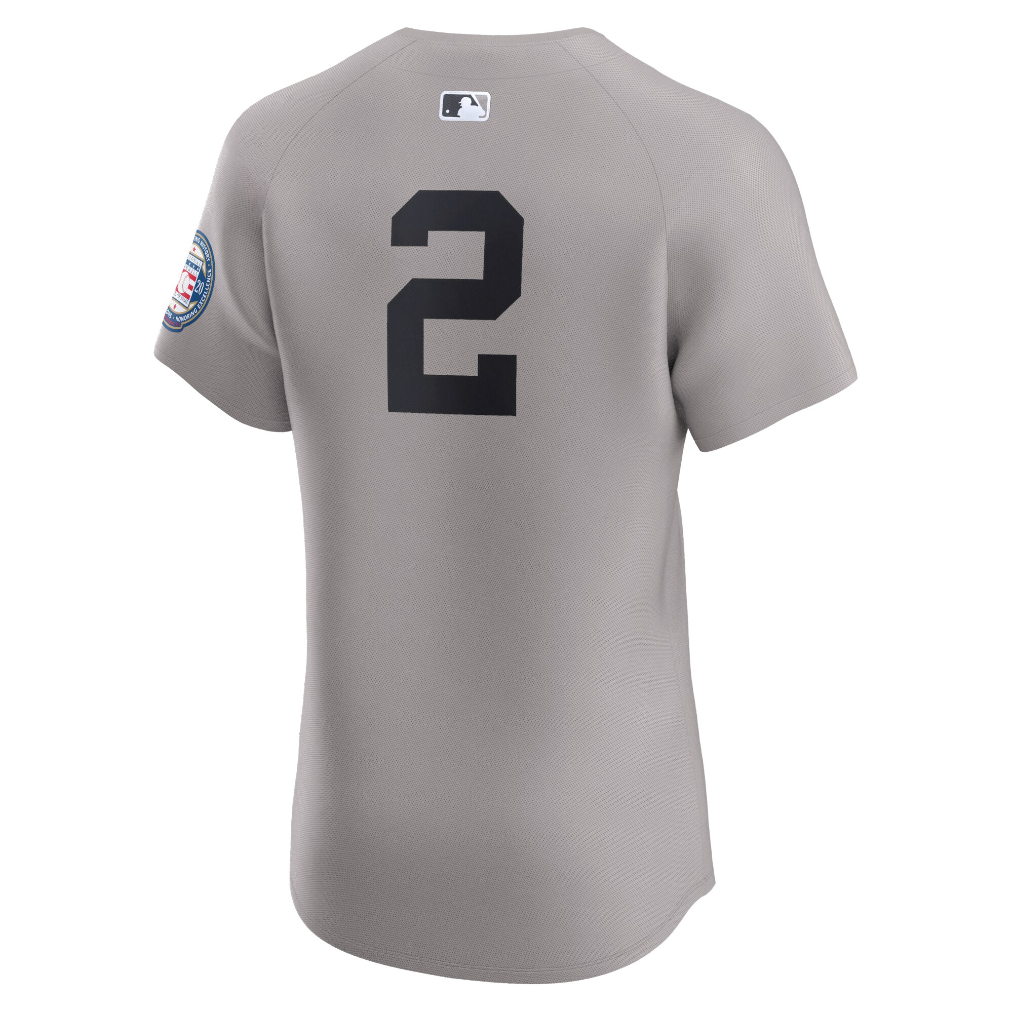 Derek Jeter New York Yankees  Road 2020 Hall of Fame Induction Patch Elite Player Jersey - Gray