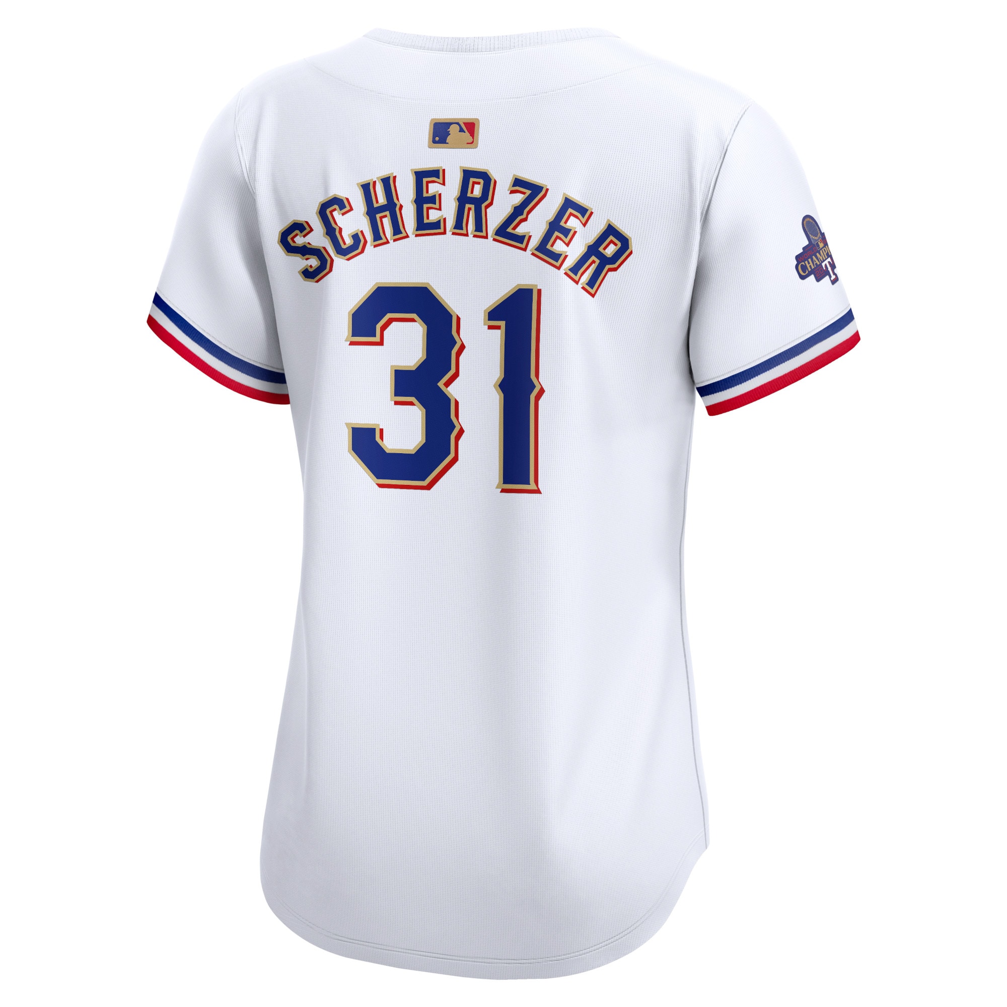Max Scherzer Texas Rangers  Women's 2024 Gold Collection Limited Player Jersey White