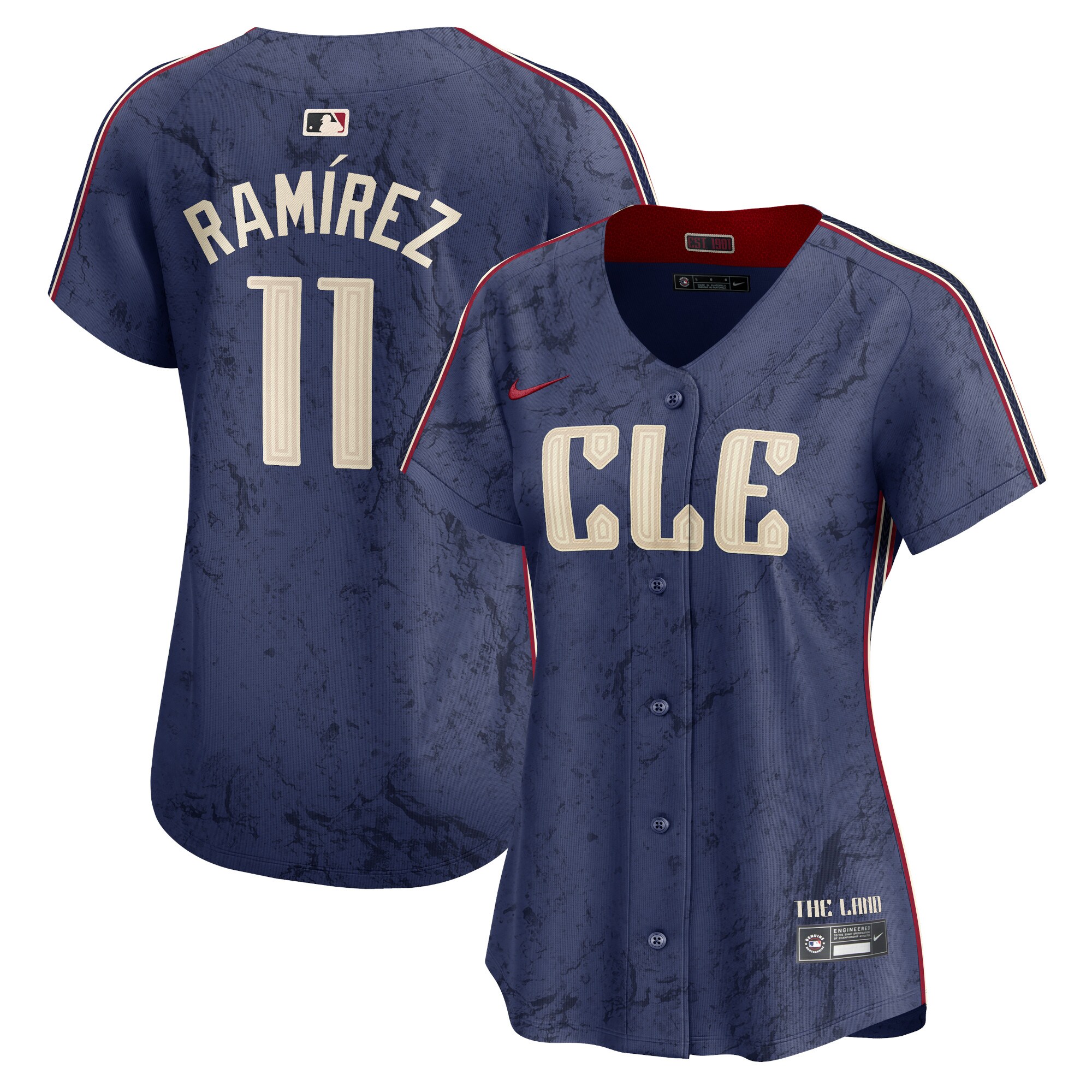 Jos\u00c3\u00a9 Ram\u00c3\u00adrez Cleveland Guardians Women's 2024 City Connect Limited Jersey - Navy