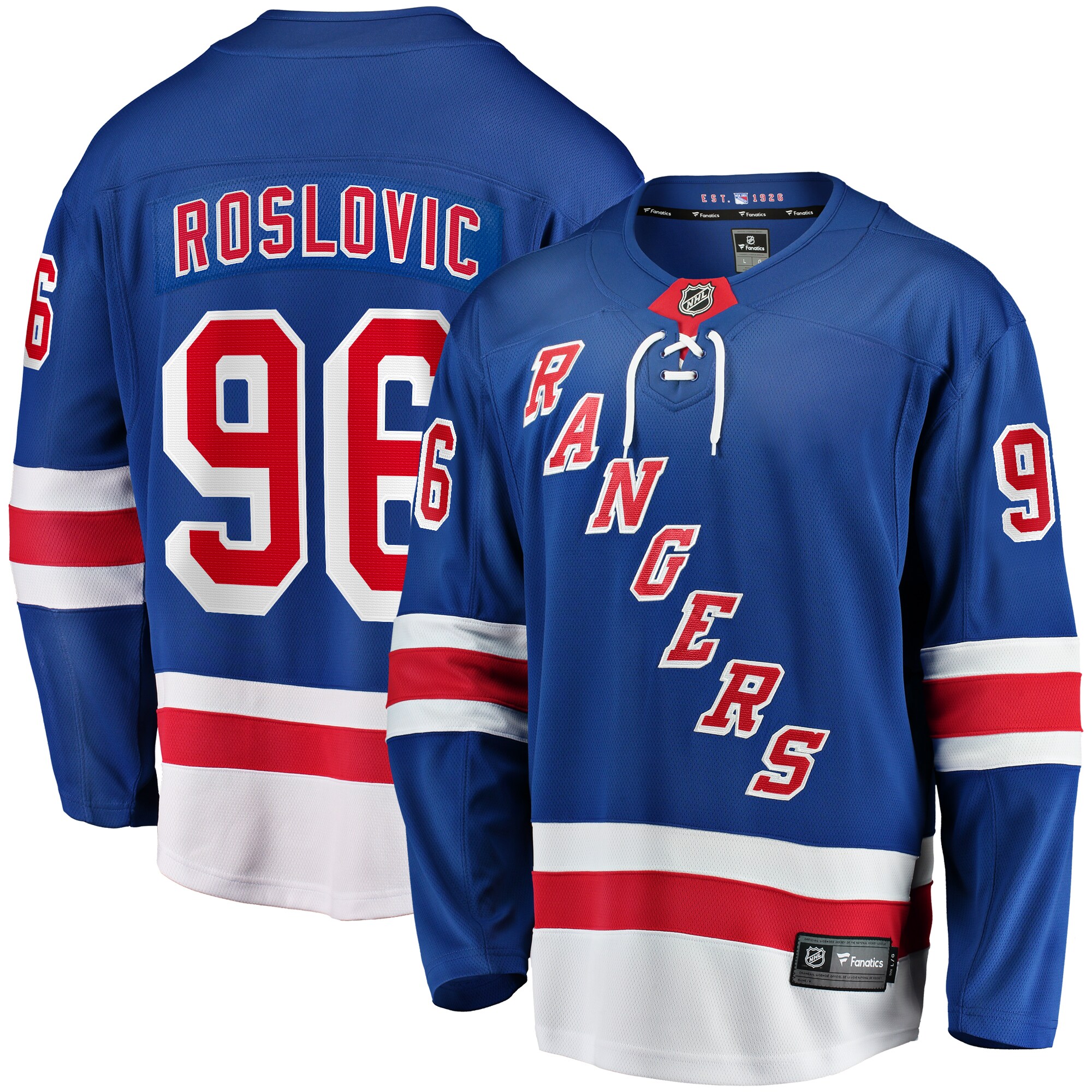 Jack Roslovic New York Rangers Fanatics Home PremierBreakaway Player Jersey - Blue