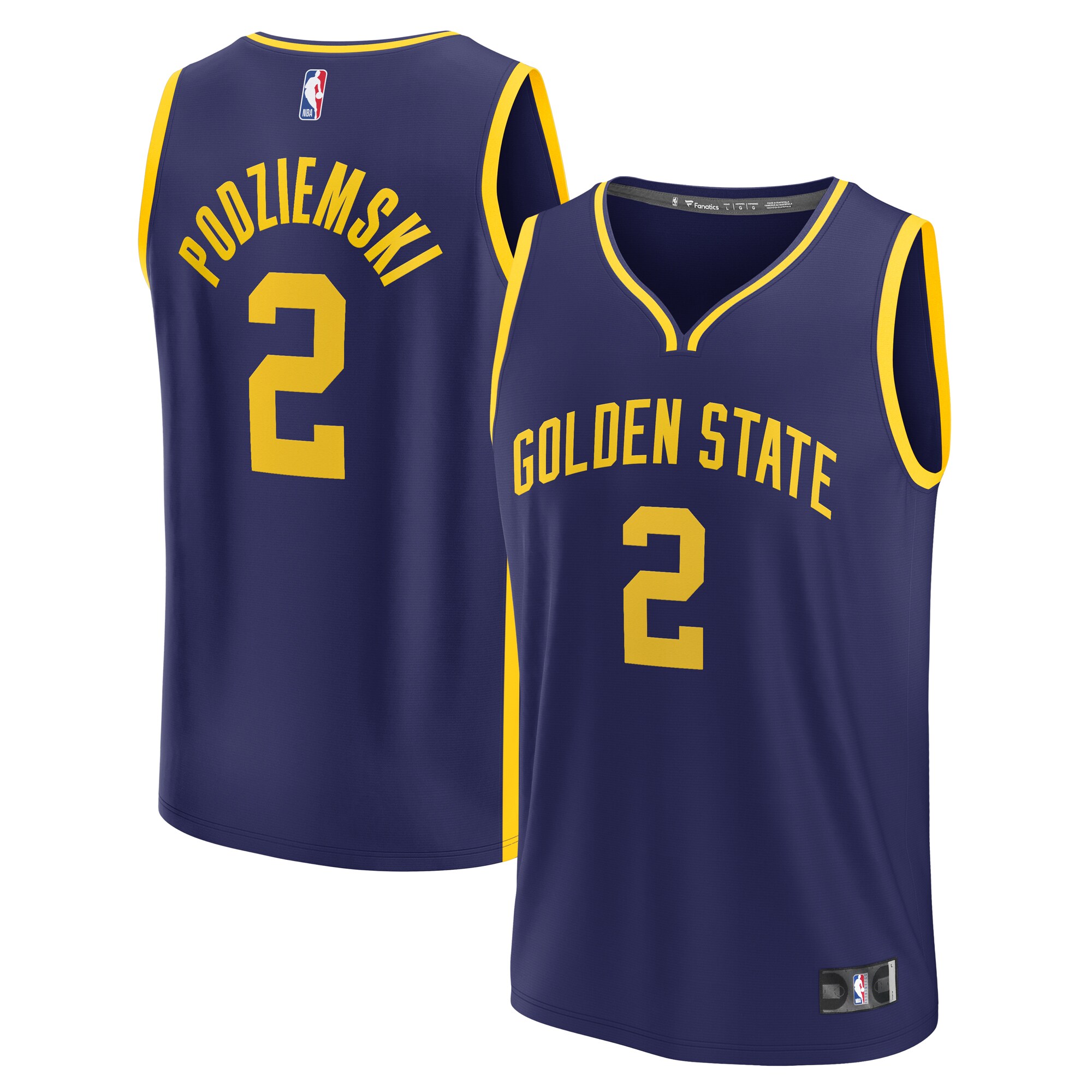 Brandin Podziemski Golden State Warriors Fanatics Fast Break Replica Jersey - Statement Edition - Navy
