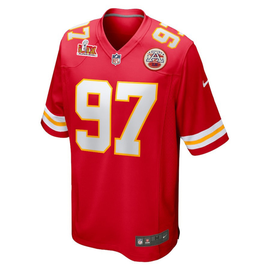 Felix Anudike-Uzomah #97 Kansas City Chiefs Super Bowl LIX YOUTH Jersey - Red