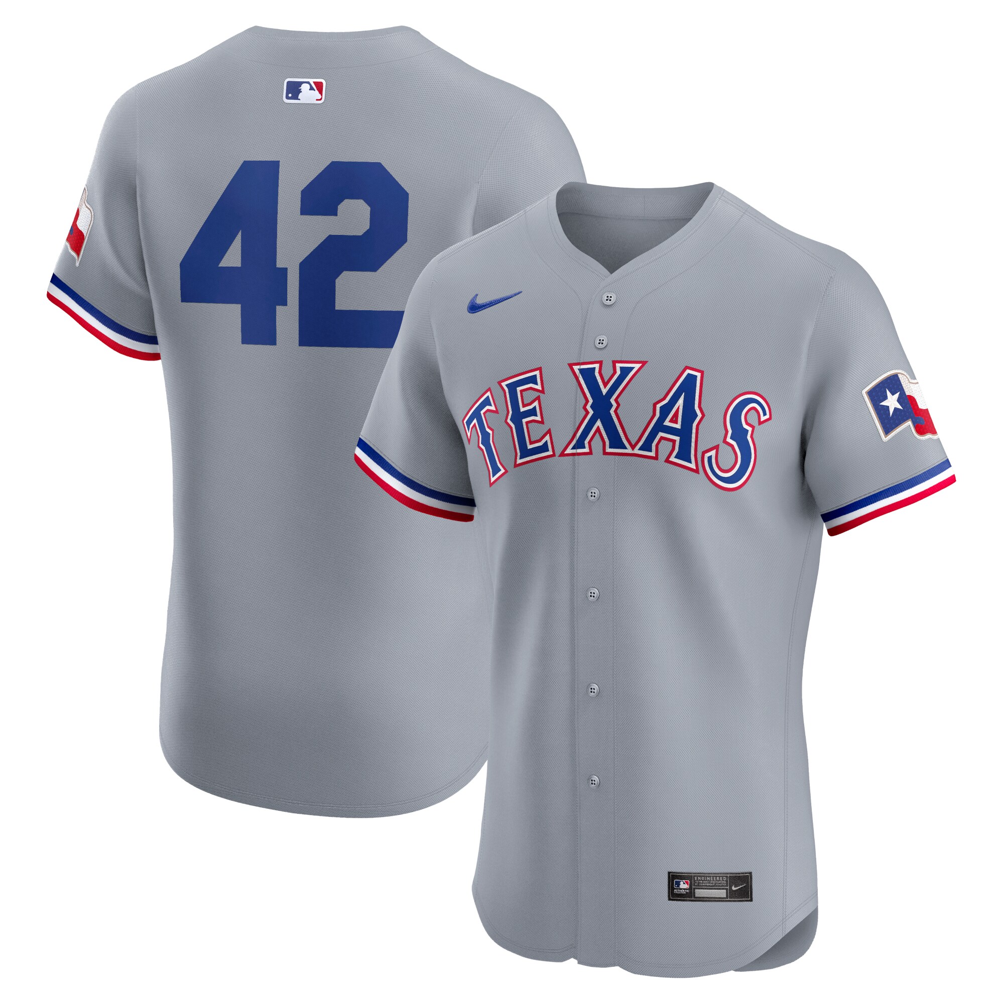 Texas Rangers  Road 2024 Jackie Robinson Day Elite Jersey - Gray