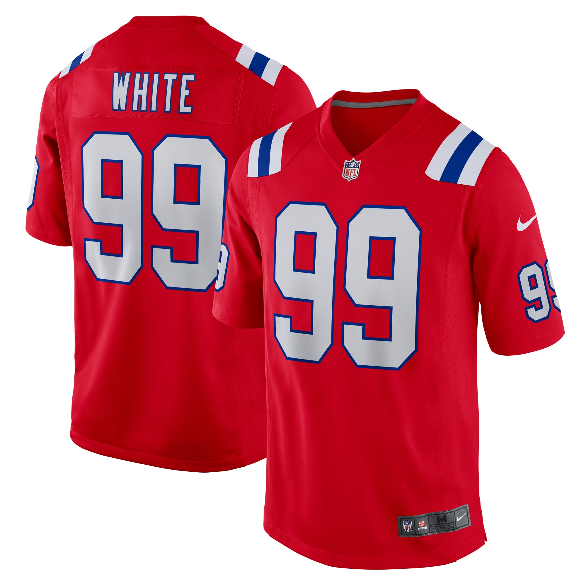 Keion White New England Patriots  Alternate Team Game Jersey - Red