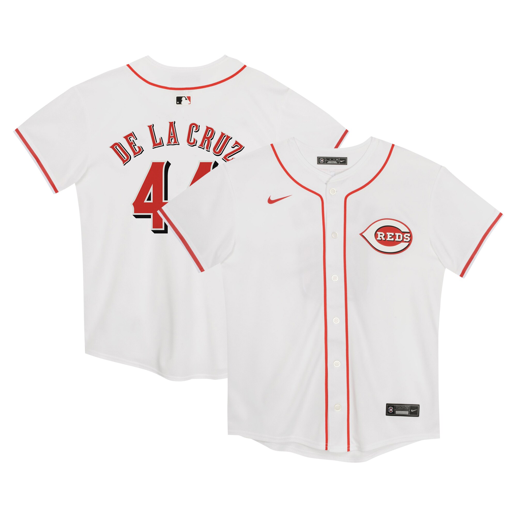 Elly De La Cruz Cincinnati Reds  Preschool Home Game Jersey - White