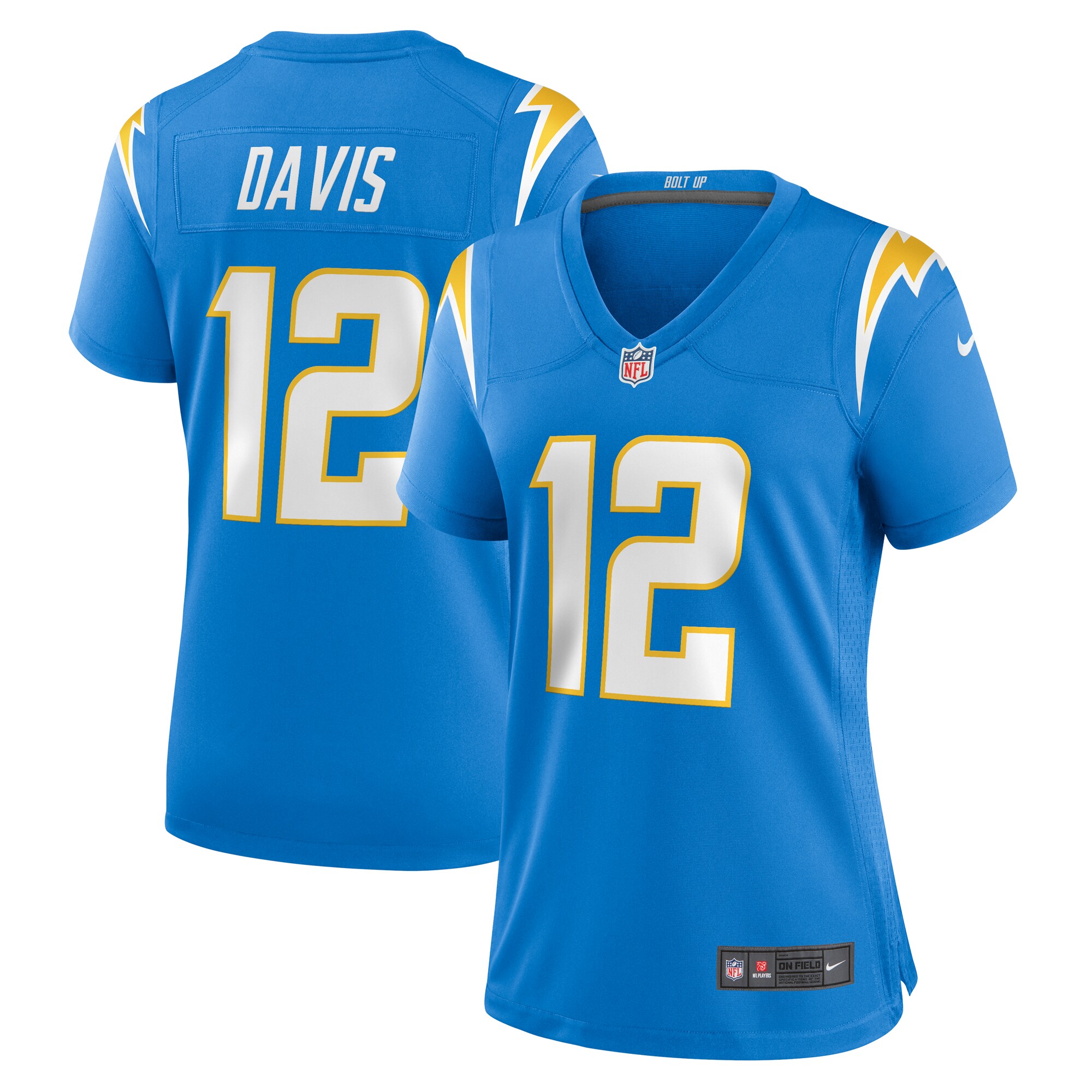 Derius Davis Los Angeles Chargers Women's Team Game Jersey - Powder Blue