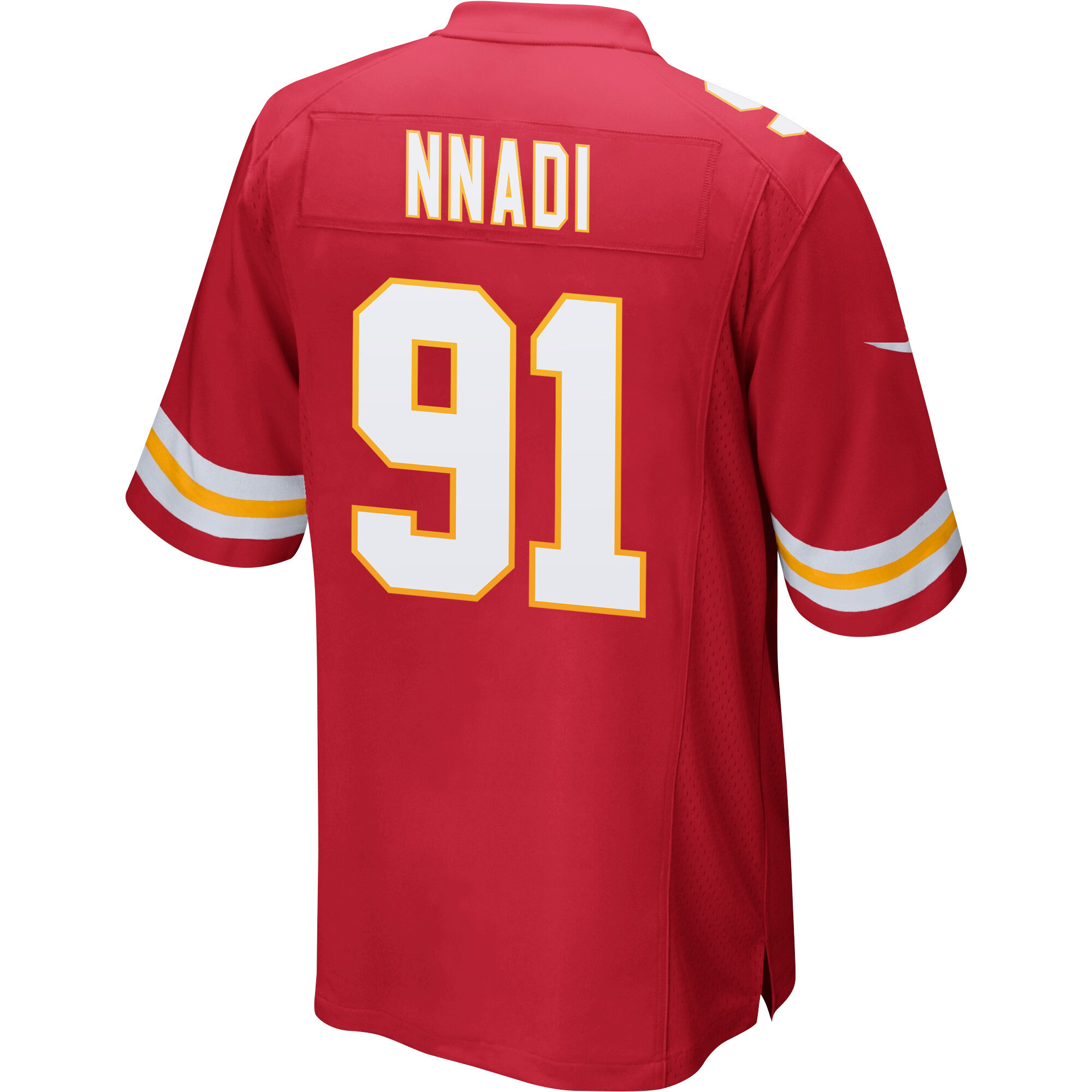 Derrick Nnadi 91 Kansas City Chiefs Super Bowl LVII Champions 3 Stars Men Game Jersey - Red
