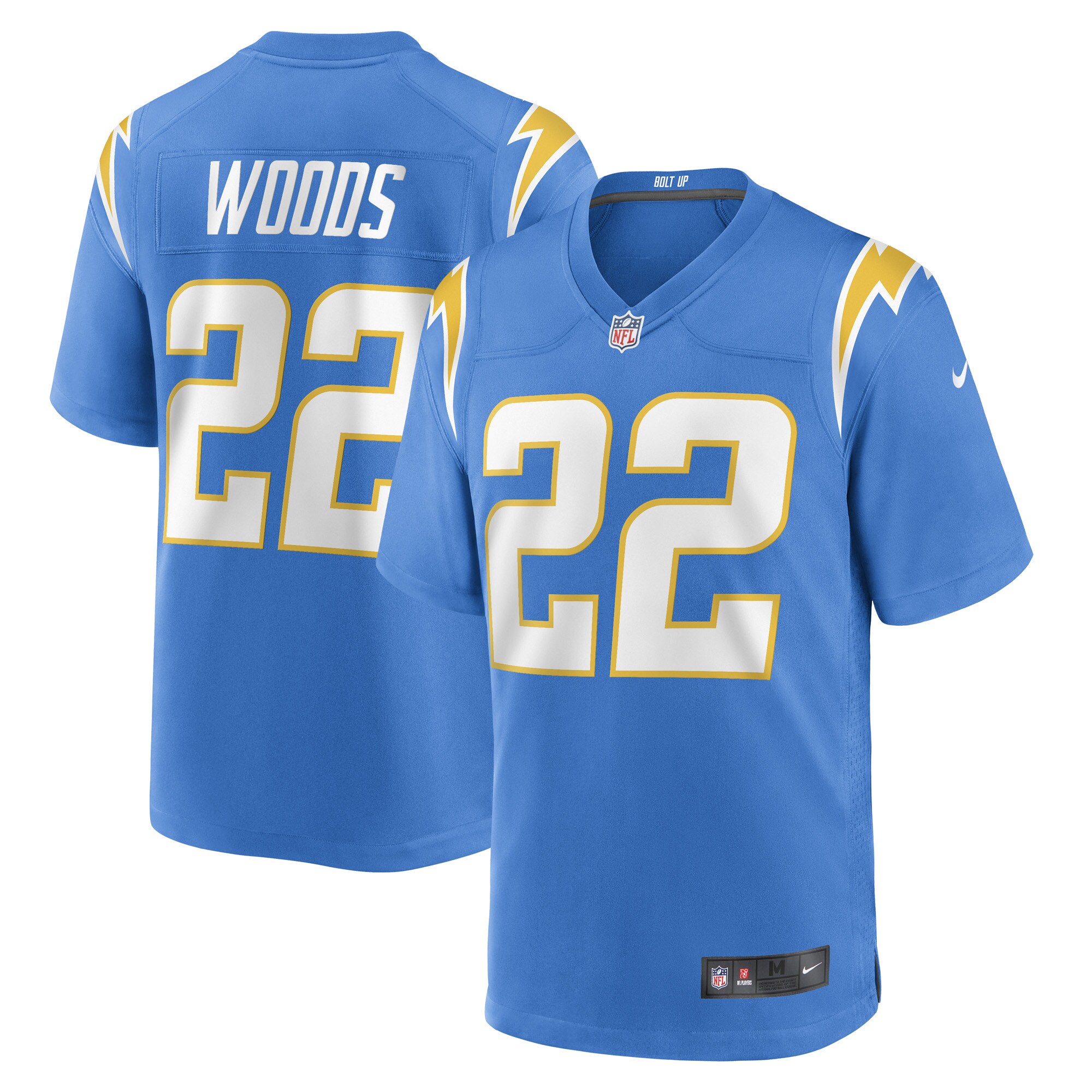 JT Woods Los Angeles Chargers  Game Player Jersey - Powder Blue