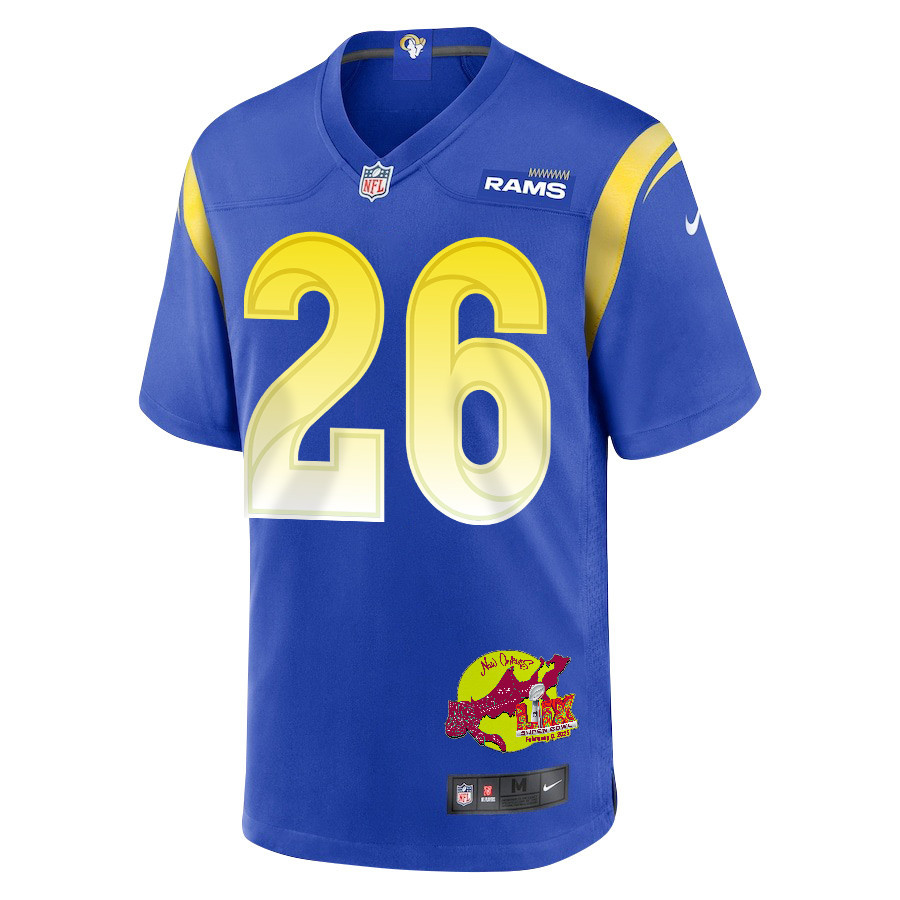 Kamren Kinchens 26 Los Angeles Rams Super Bowl LIX New Orleans Patch Game Men Jersey - Royal