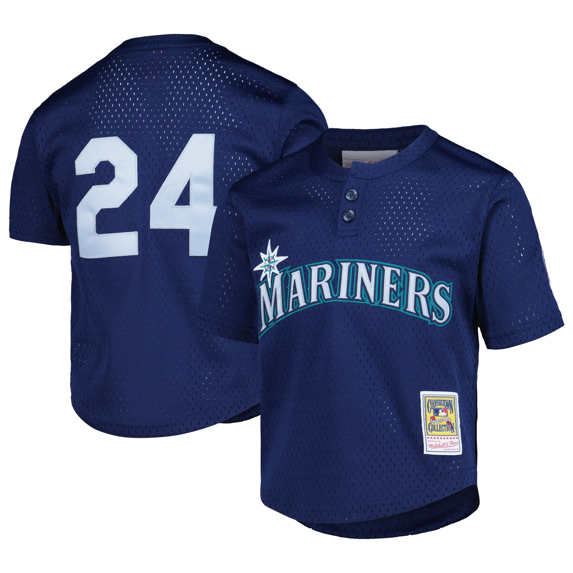 Ken Griffey Jr. Seattle Mariners Mitchell & Ness Preschool Cooperstown CollectionMesh Batting Practice Jersey - Navy