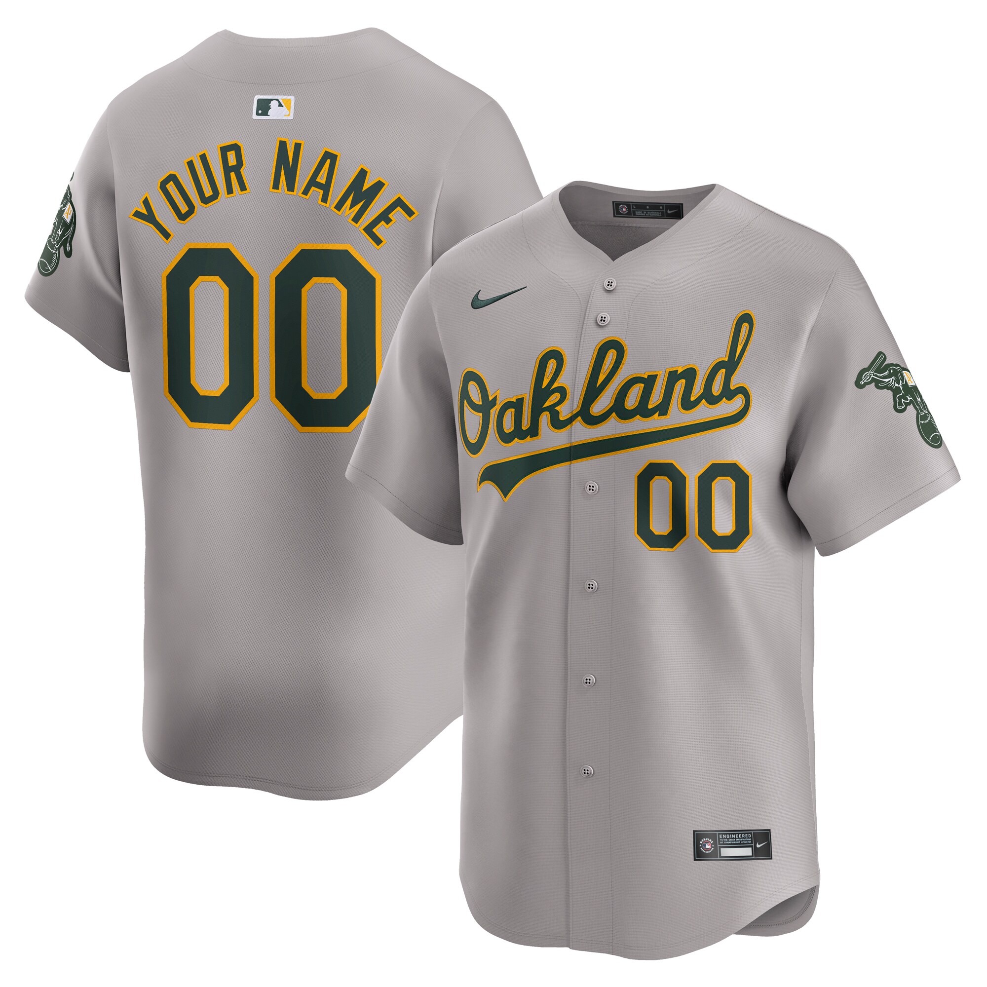 Oakland Athletics  Away Limited Custom Jersey - Gray