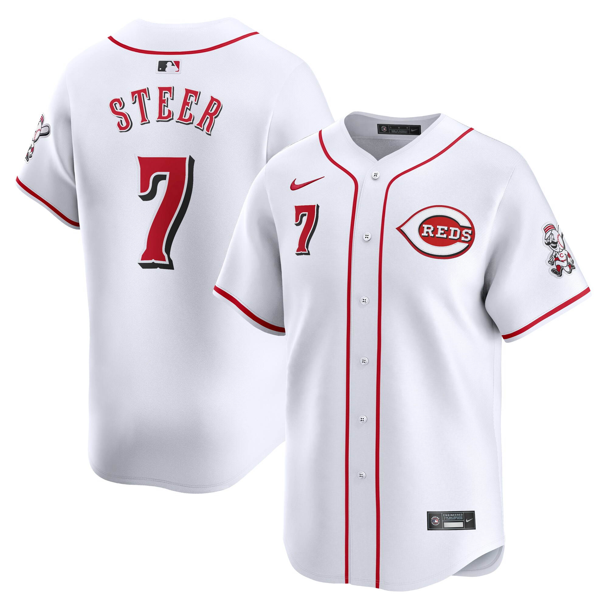 Spencer Steer Cincinnati Reds  Home Limited Player Jersey - White