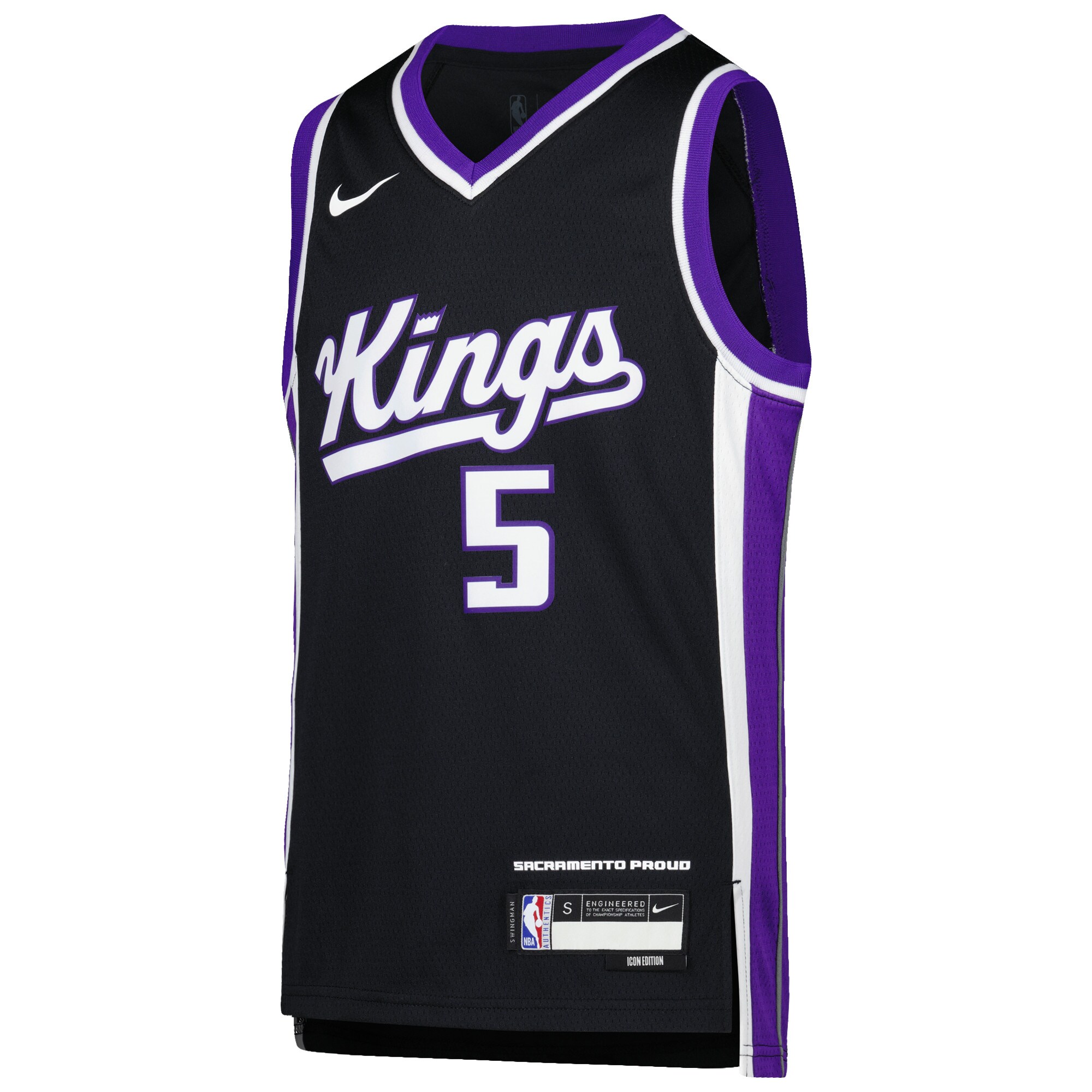 De'Aaron Fox Sacramento Kings Youth Swingman Jersey - Icon Edition - Purple