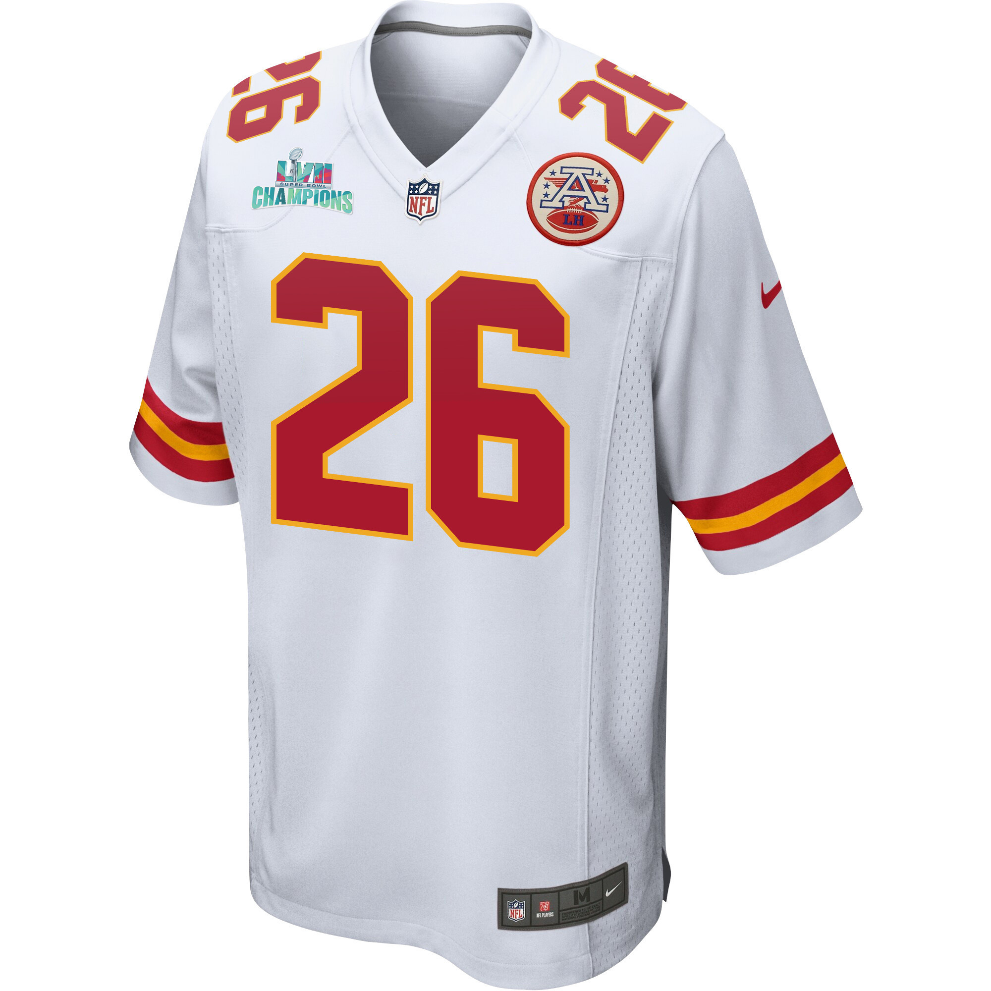 Deon Bush 26 Kansas City Chiefs Super Bowl LVII Champions Men Game Jersey - White