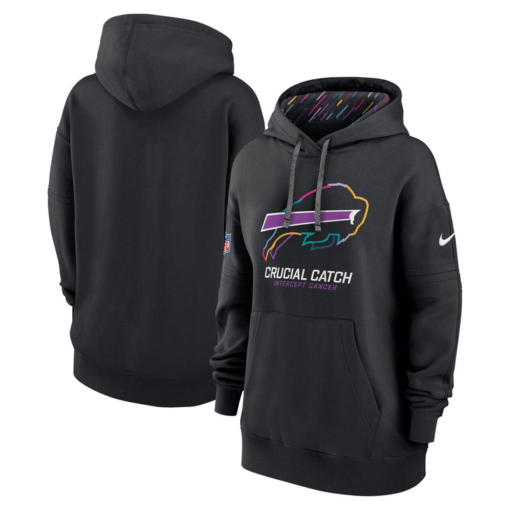 Buffalo Bills Women's 2024 Crucial Catch Club Pullover Hoodie - Black
