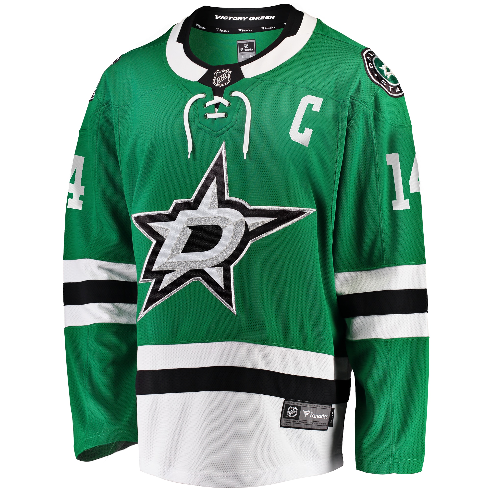 Jamie Benn Dallas Stars Fanatics Captain Patch Home Breakaway Jersey - Kelly Green