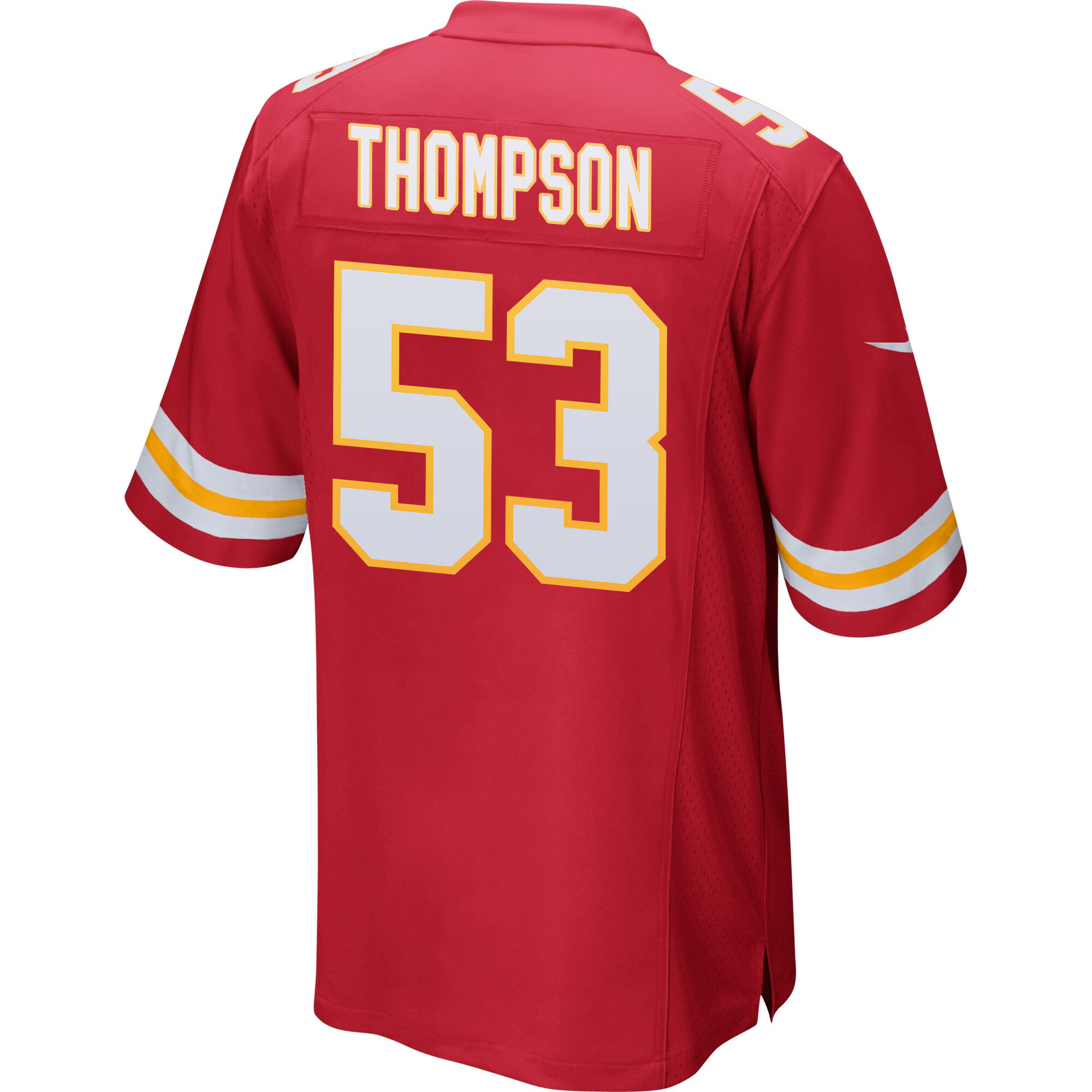 BJ Thompson 53 Kansas City Chiefs Super Bowl LVIII Patch Game Men Jersey - Red